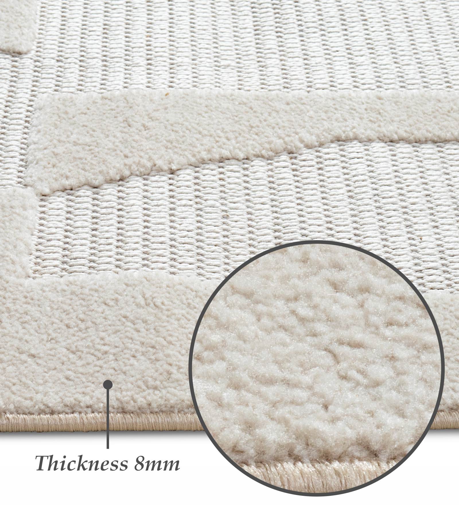 Rosa Polyester Abstract Runner Beige