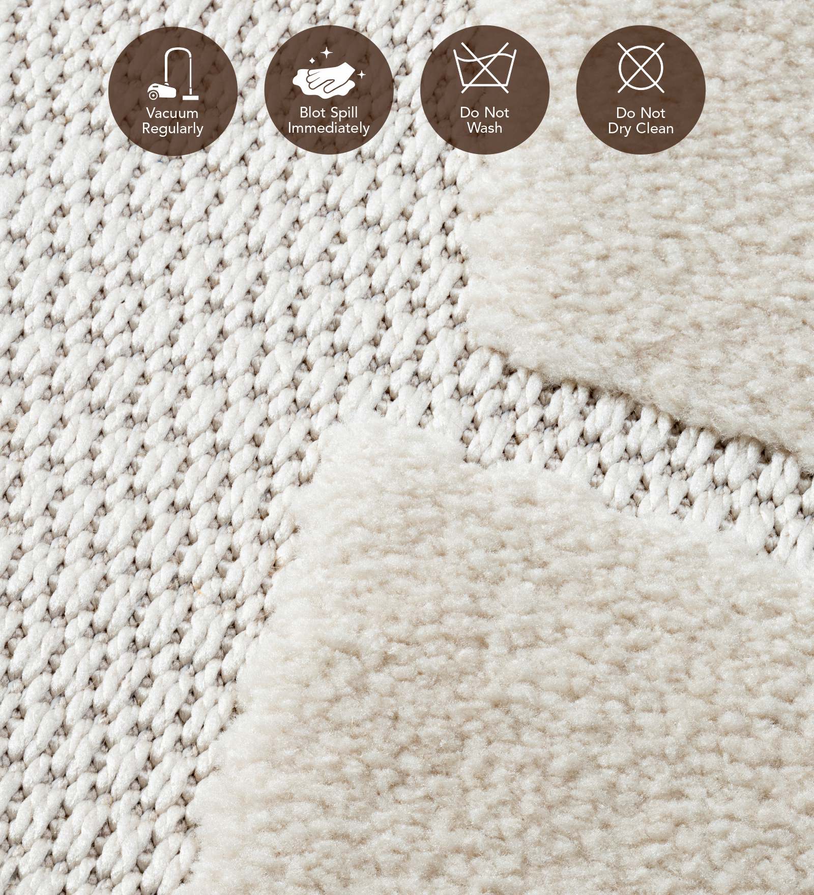 Rosa Polyester Abstract Runner Beige