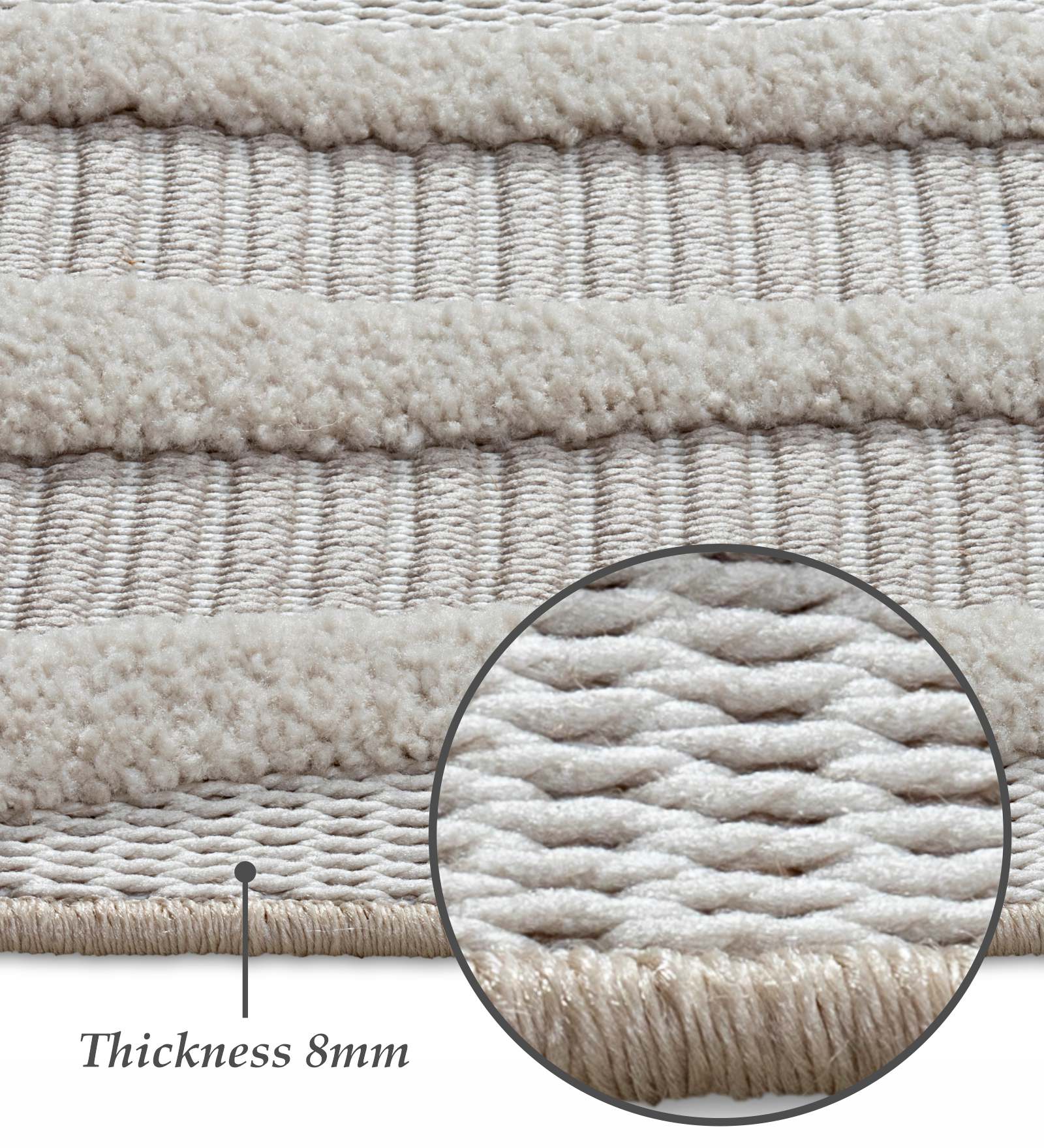 Rosa Polyester Abstract Runner Beige