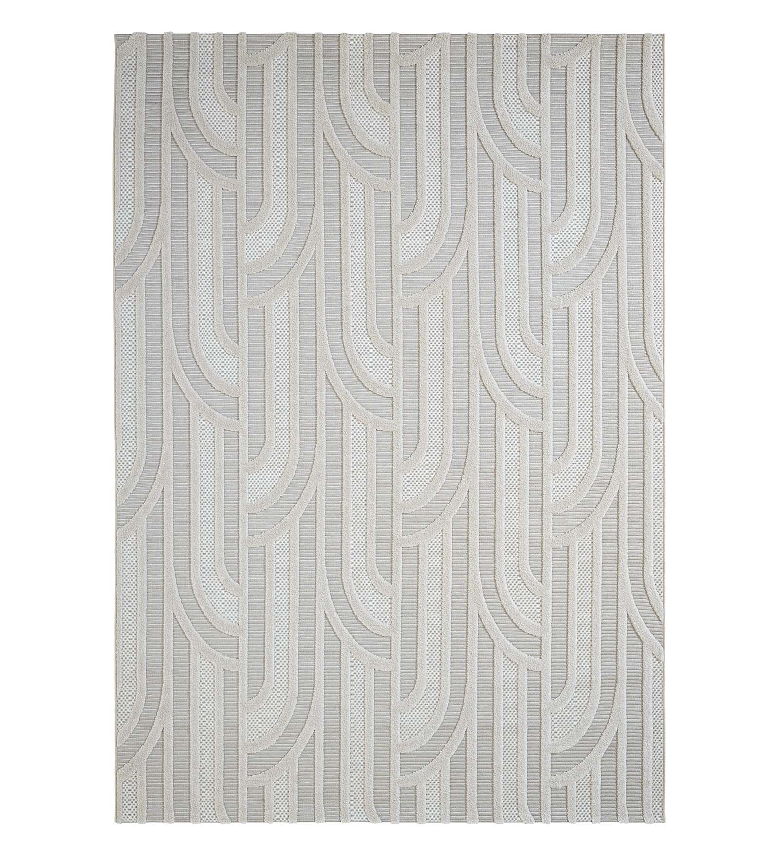 Rosa Polyester Abstract Carpet Beige