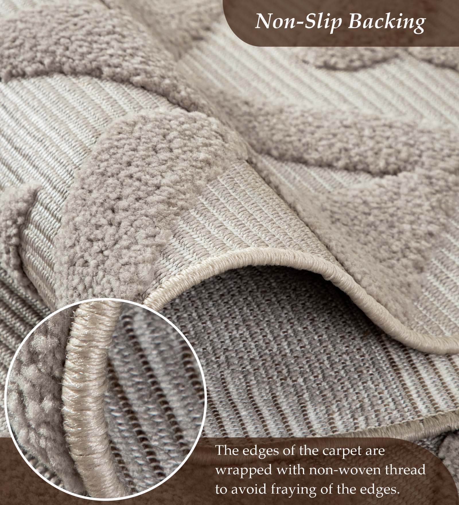 Rosa Polyester Neo Classical Carpet Beige