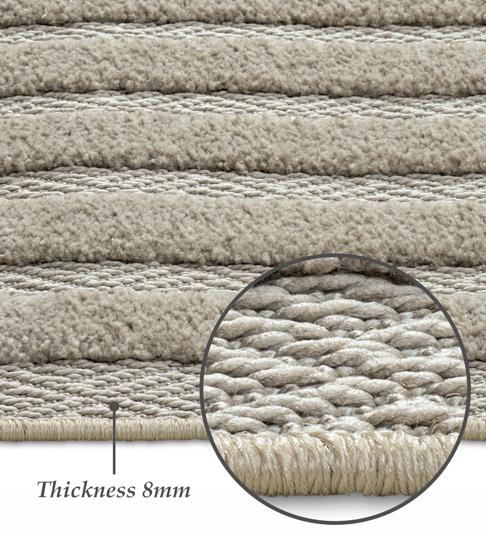 Rosa Polyester Abstract Carpet Beige