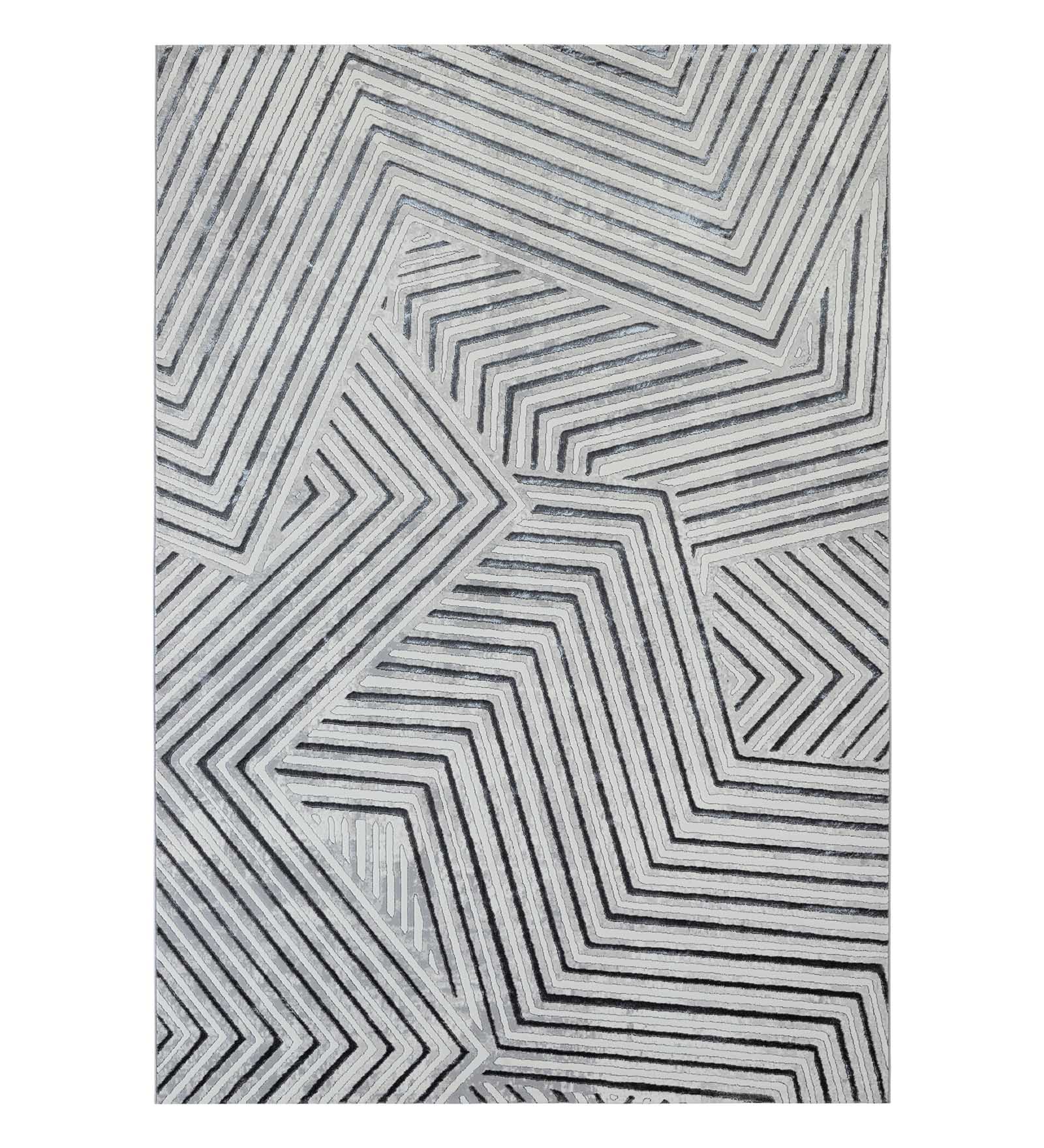 Gul Polyester Abstract Carpet Grey