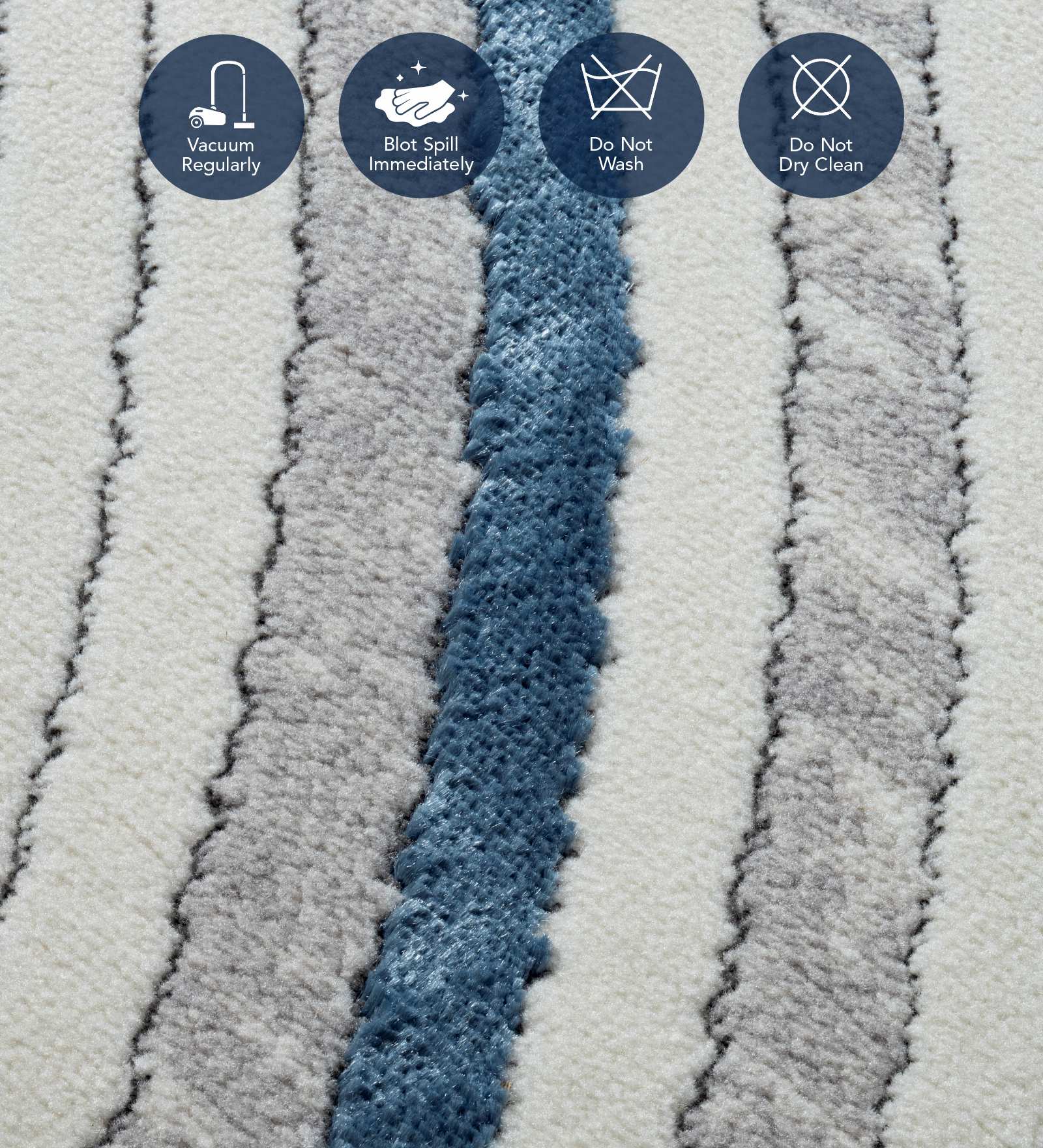 Gul Polyester Abstract Carpet Blue