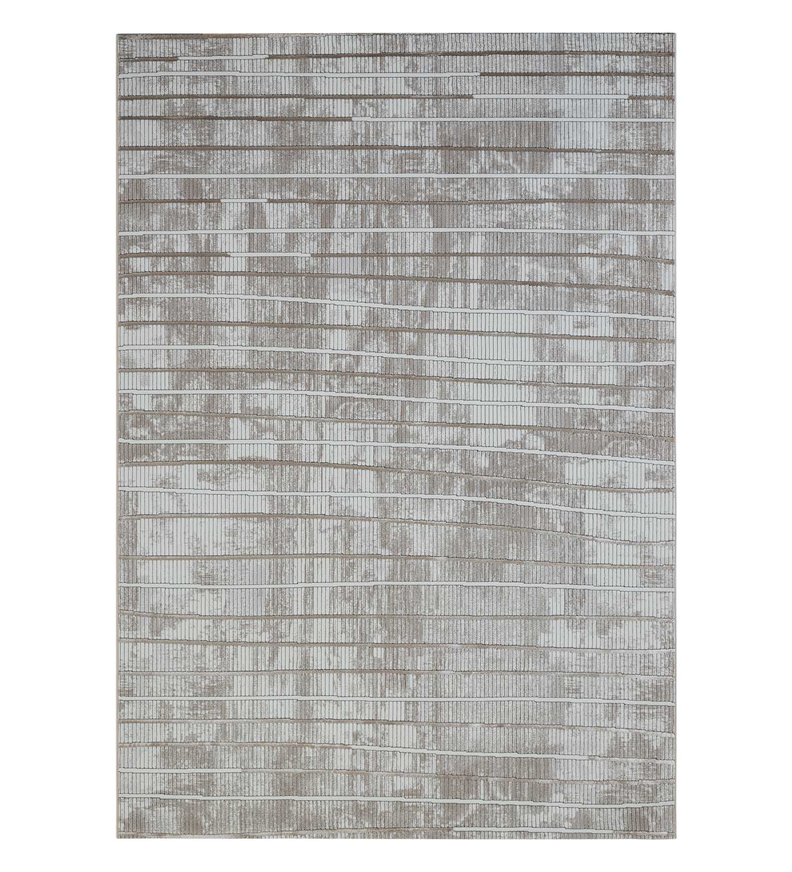 Gul Polyester Abstract Carpet Beige