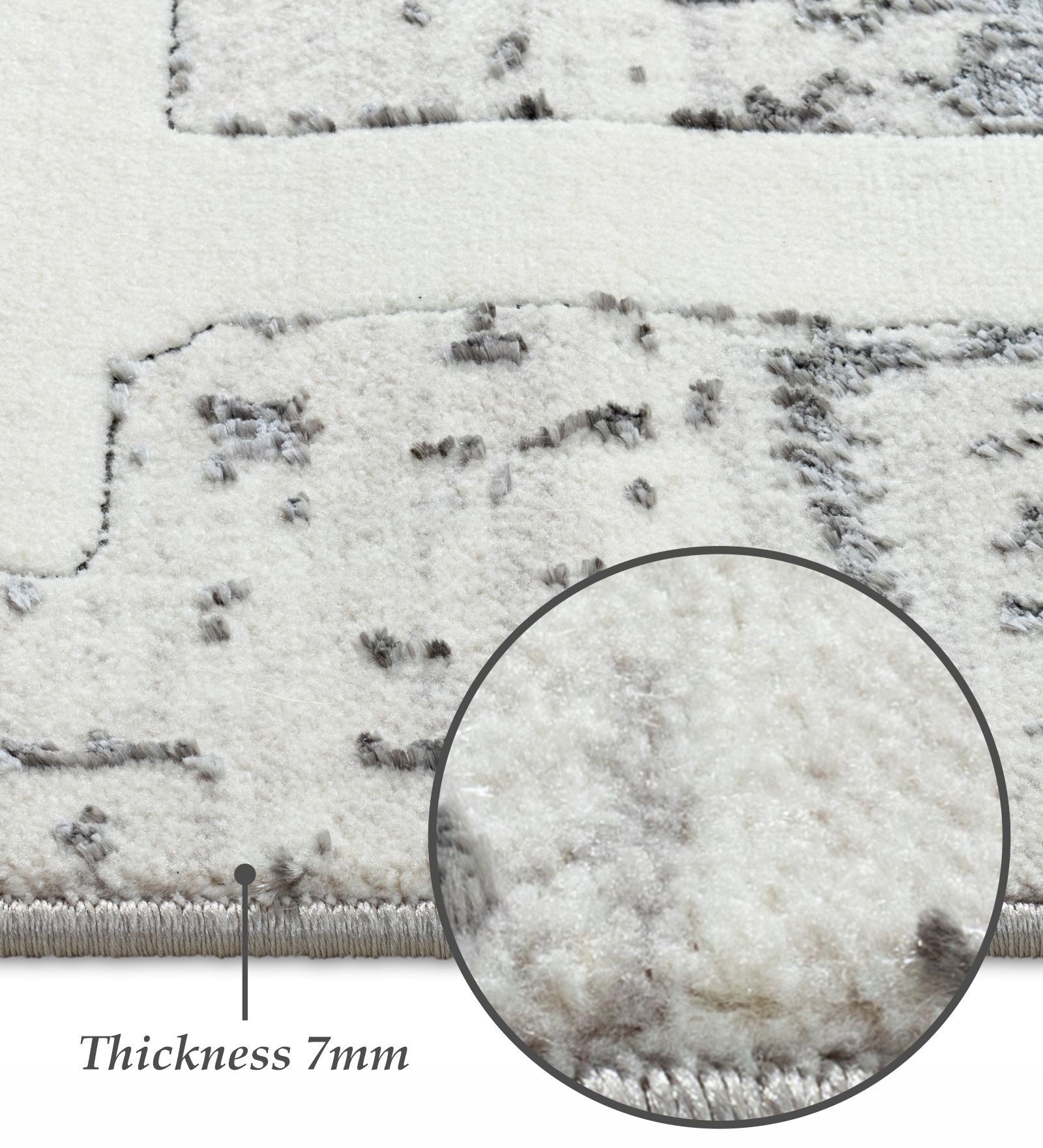 Gul Polyester Abstract Carpet Cream