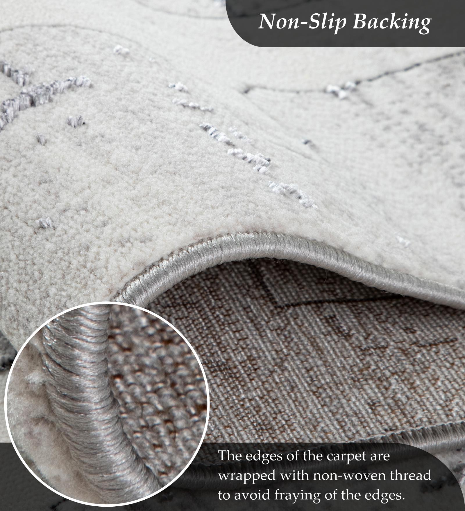 Gul Polyester Abstract Carpet Cream