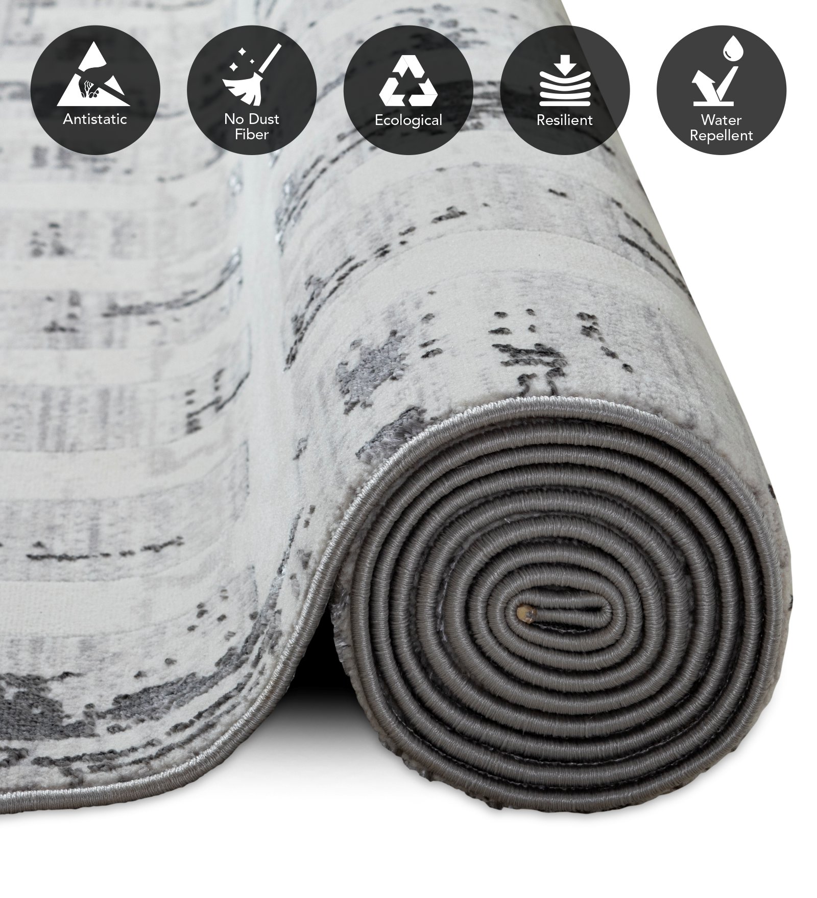 Gul Polyester Abstract Carpet Cream