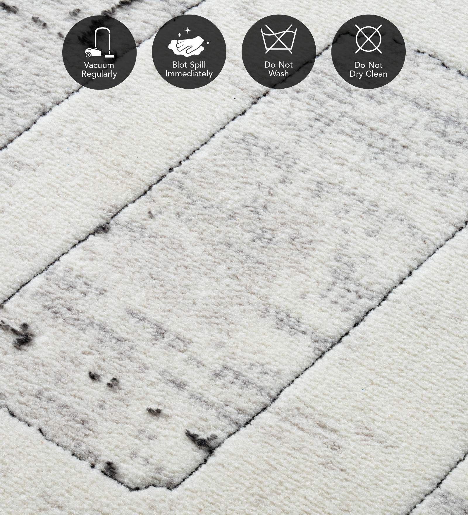 Gul Polyester Abstract Carpet Cream