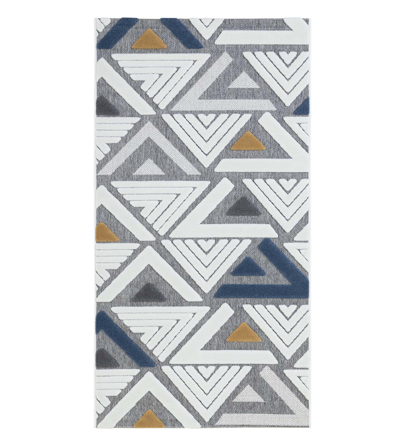 Benz Polyester Geometric Runner Grey