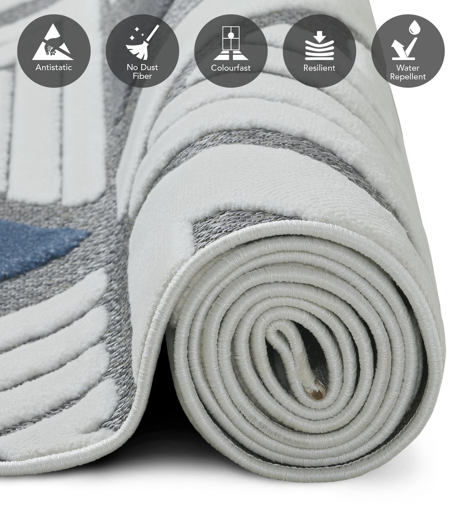 Benz Polyester Geometric Runner Grey