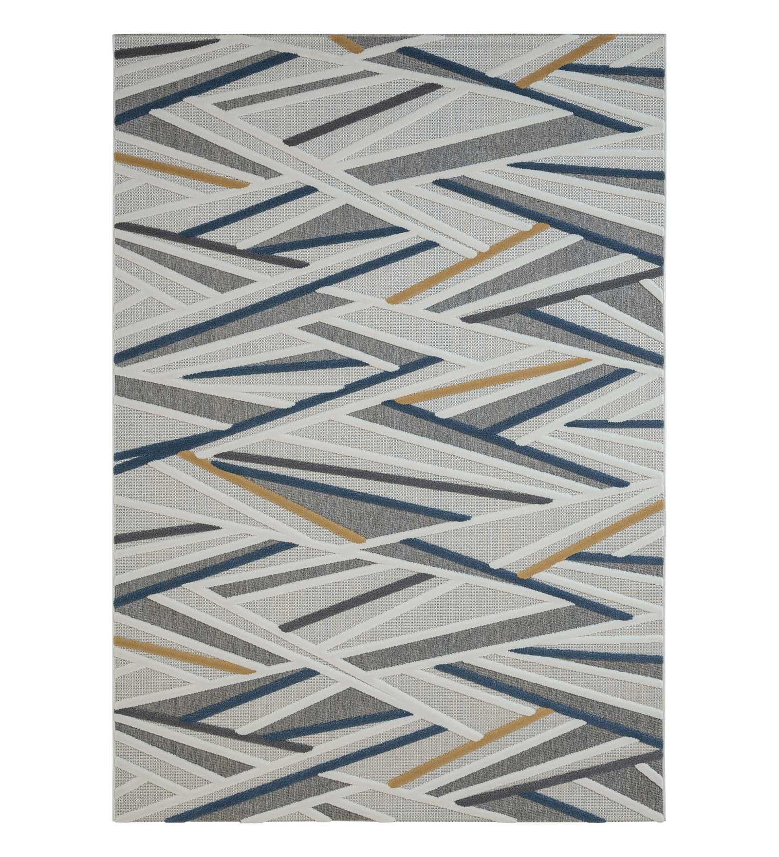 Benz Polyester Abstract Carpet Blue