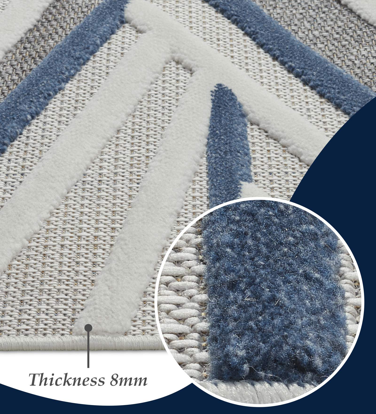 Benz Polyester Abstract Carpet Blue
