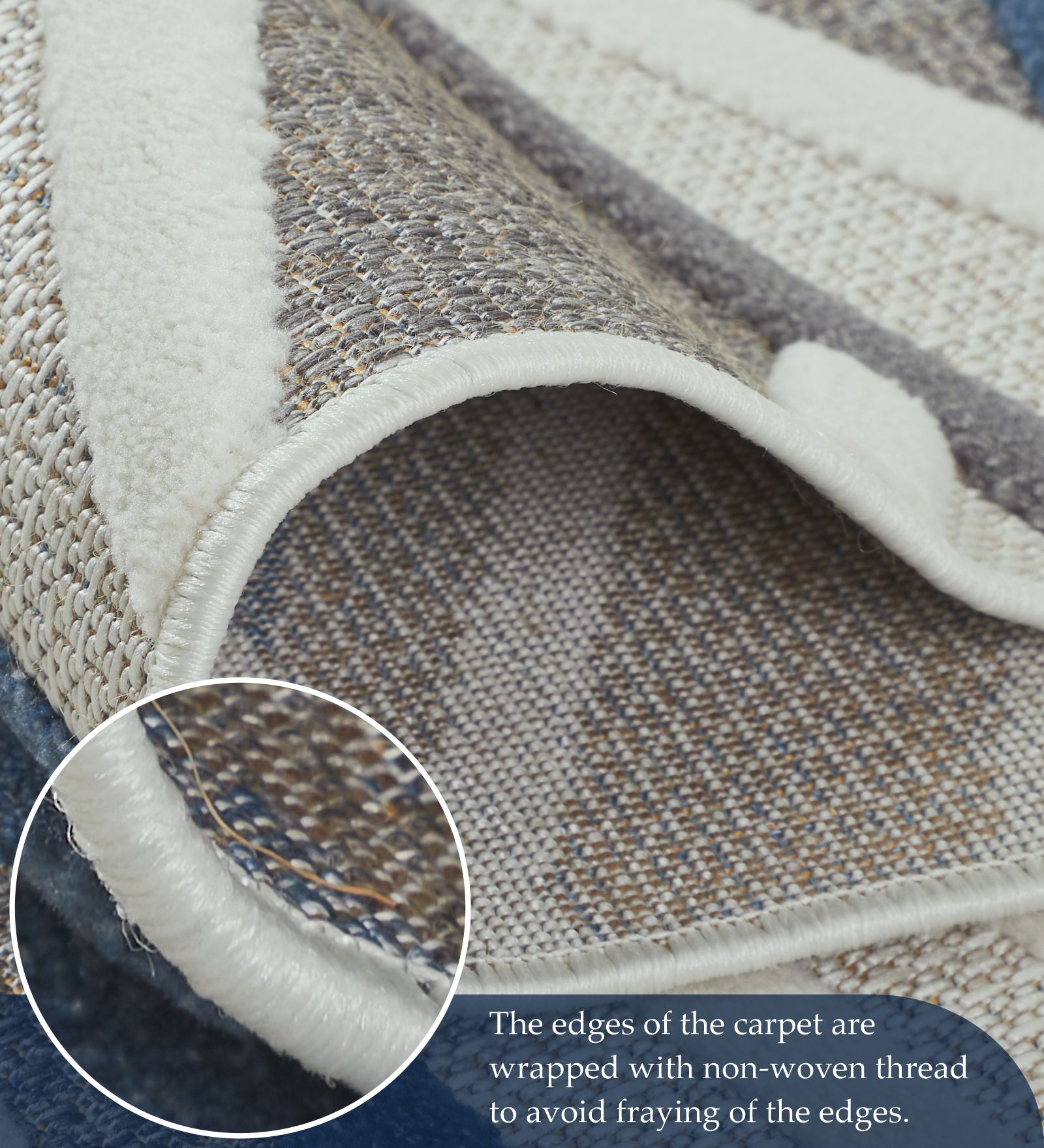 Benz Polyester Abstract Carpet Blue