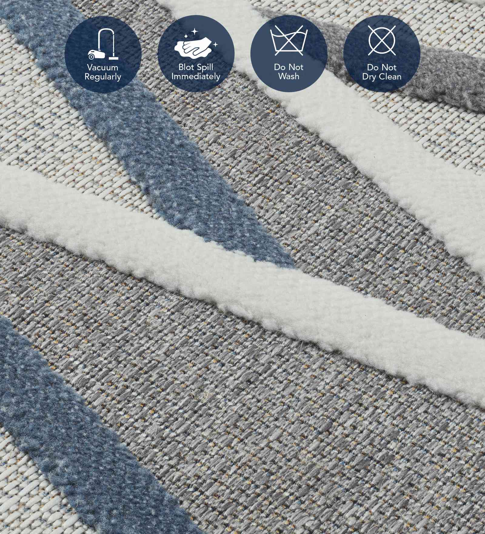 Benz Polyester Abstract Carpet Blue