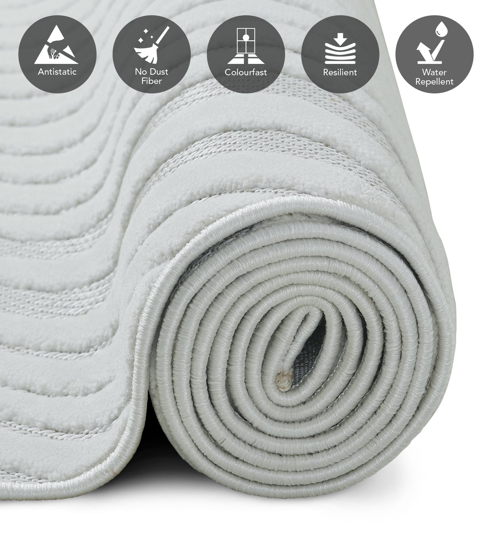 Benz Polyester Abstract Carpet Cream