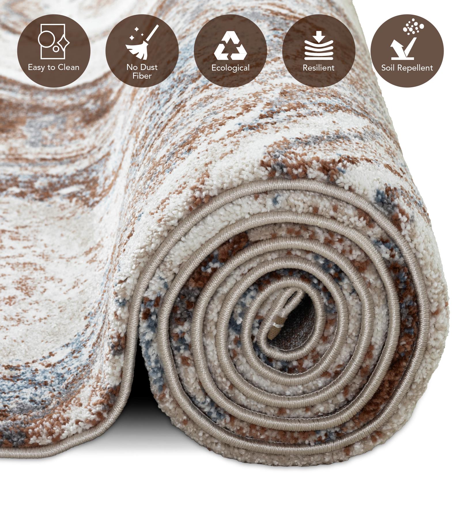 Cyrus Abstract Machine Made Carpet Cream