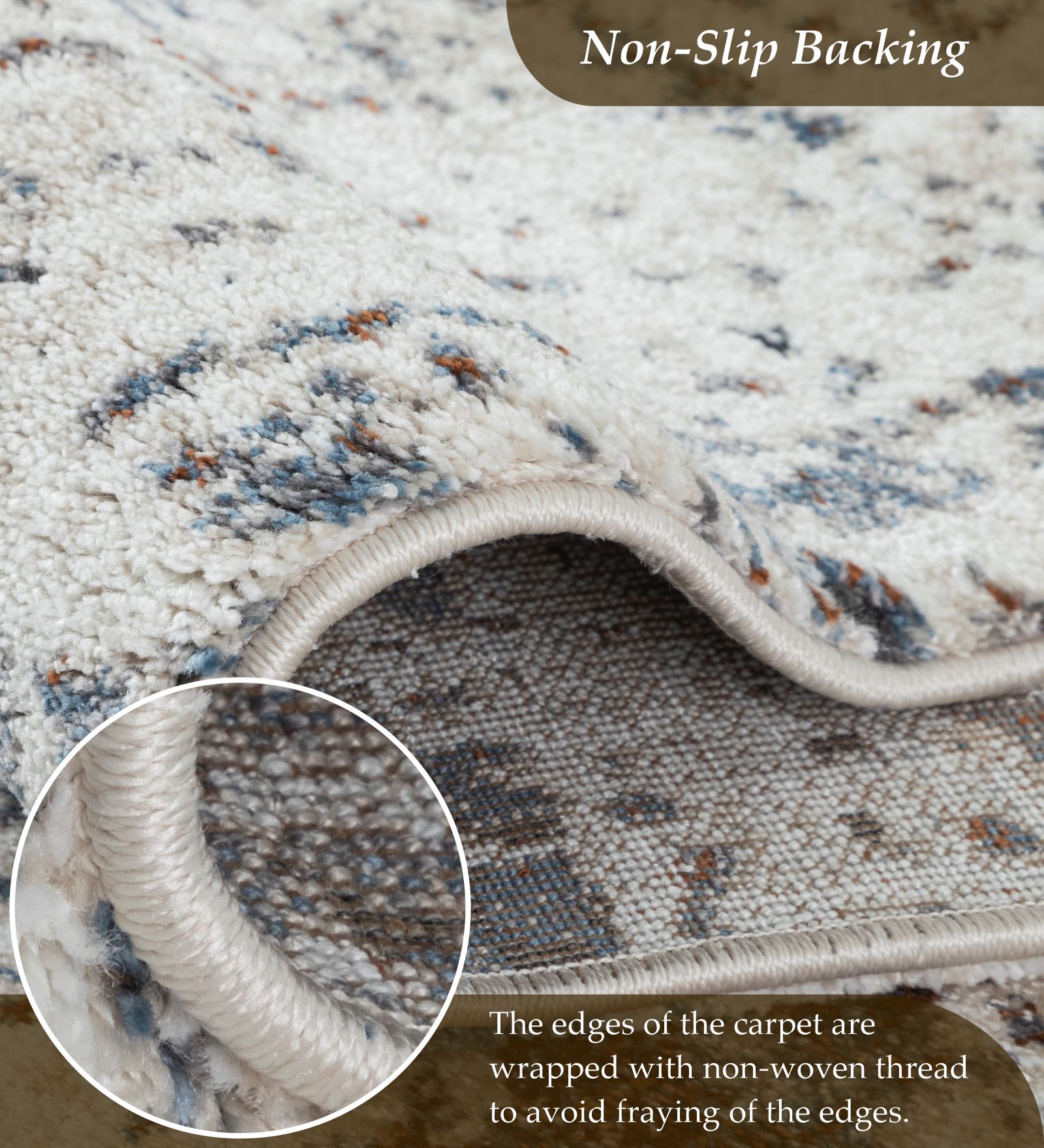 Cyrus Abstract Machine Made Carpet Blue