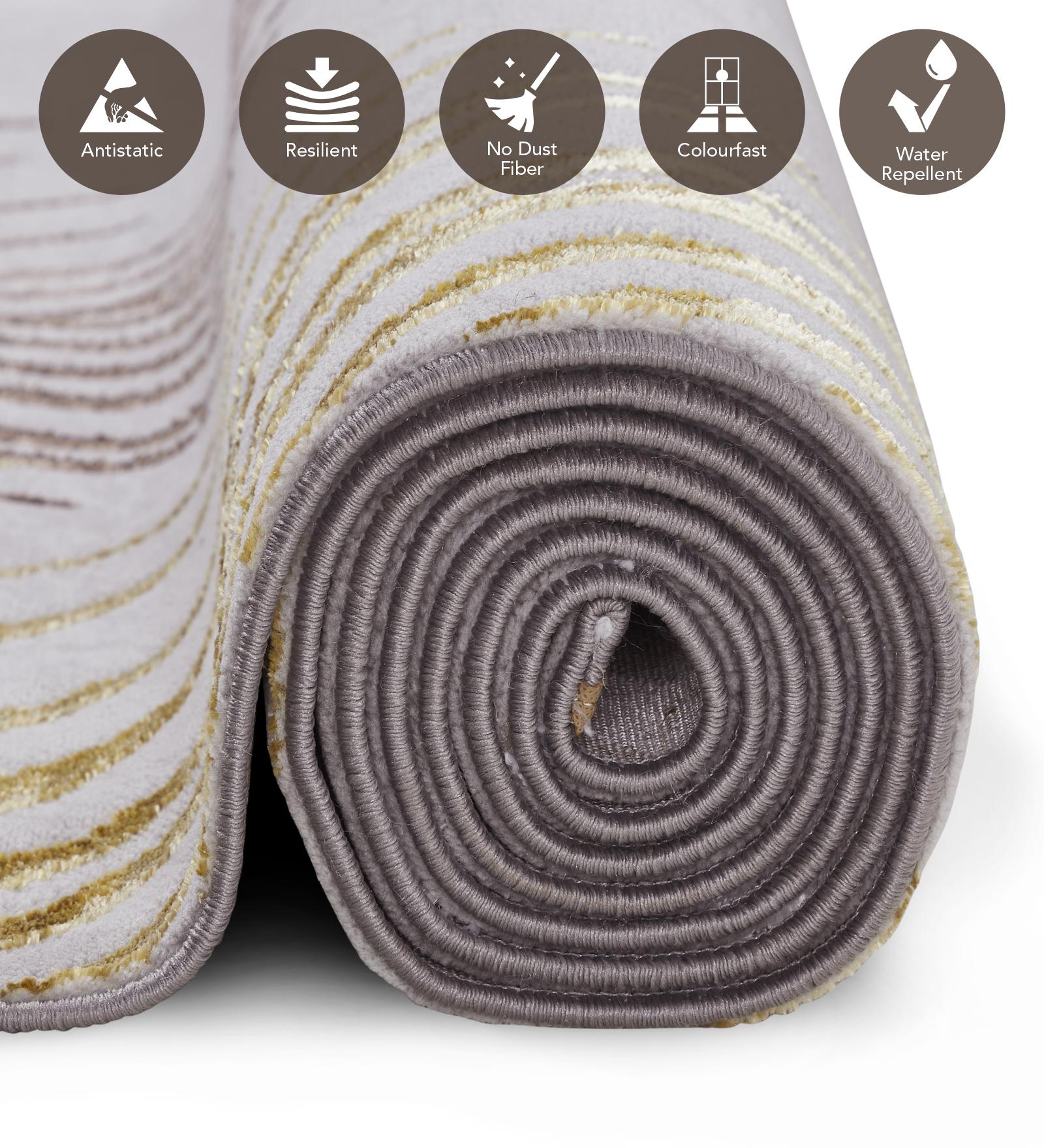 Tuscany Polyester Abstract Runner Grey