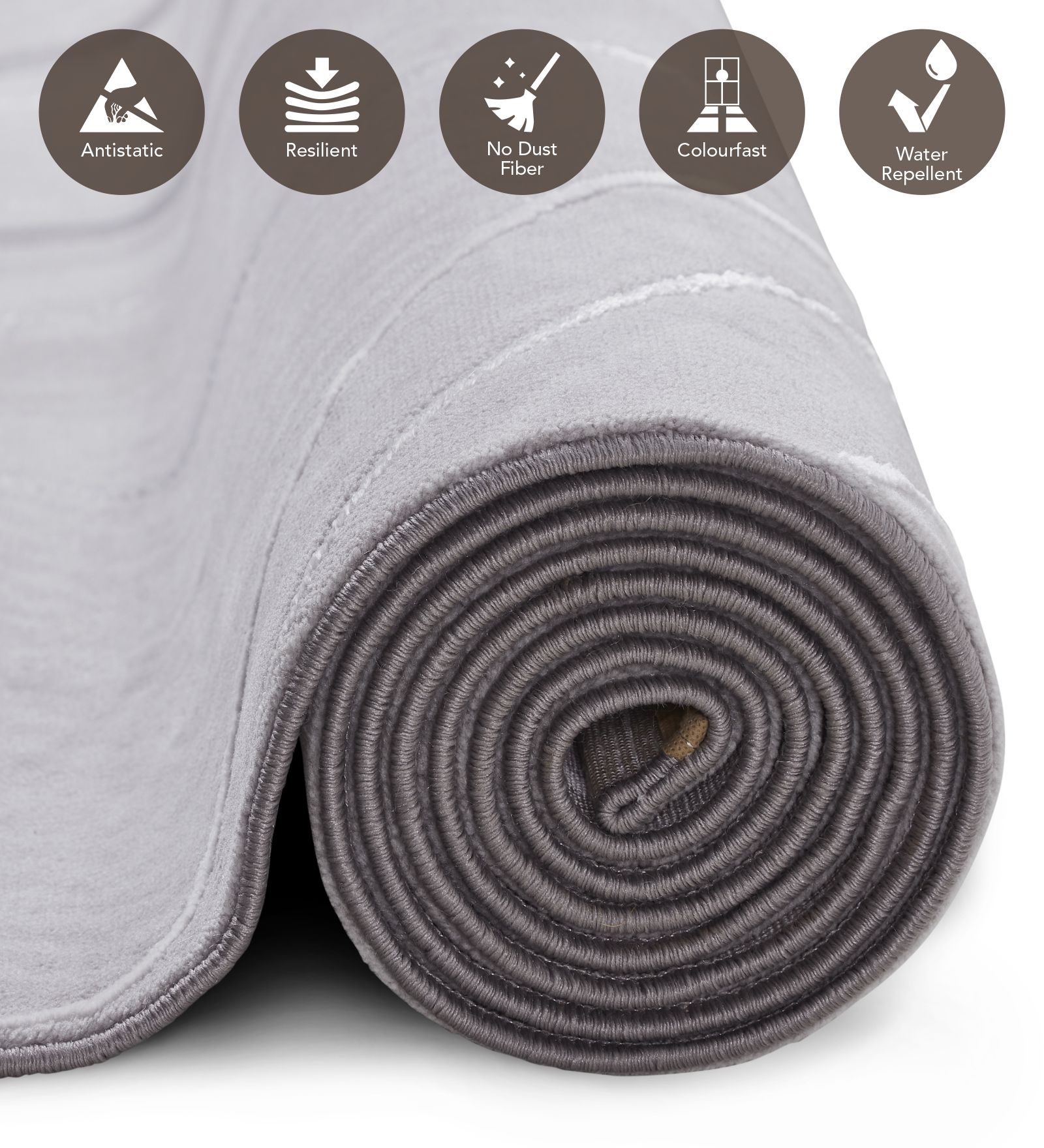 Tuscany Polyester Classical Runner Grey