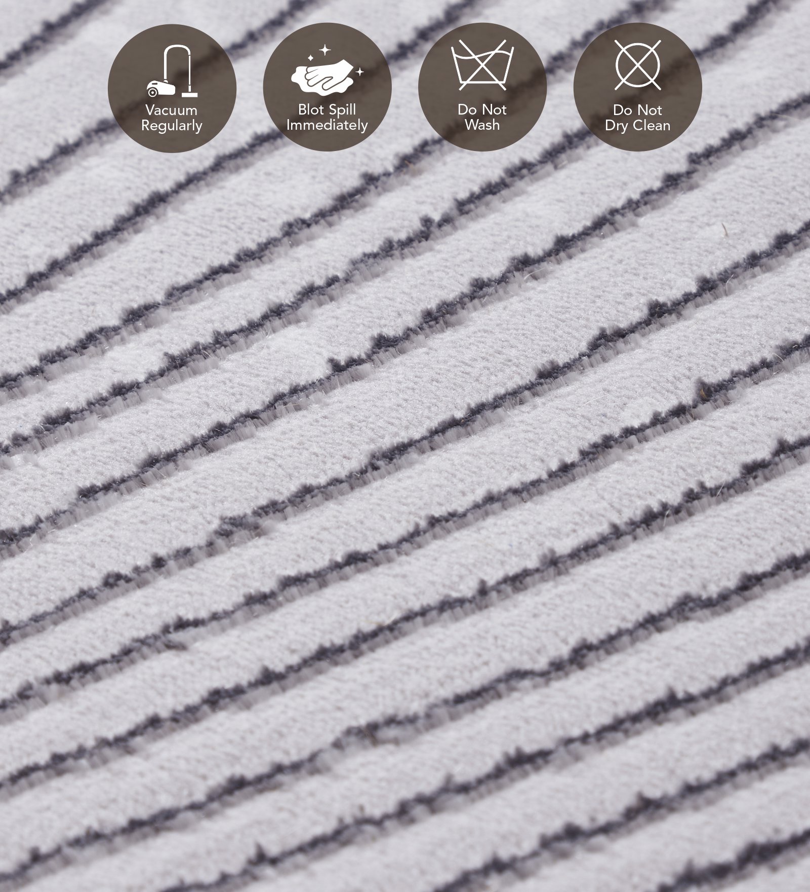 Tuscany Polyester Stripes Runner Grey