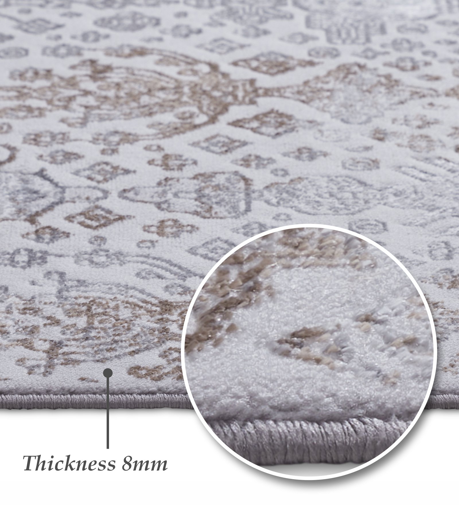 Tuscany Polyester Classical Runner Grey