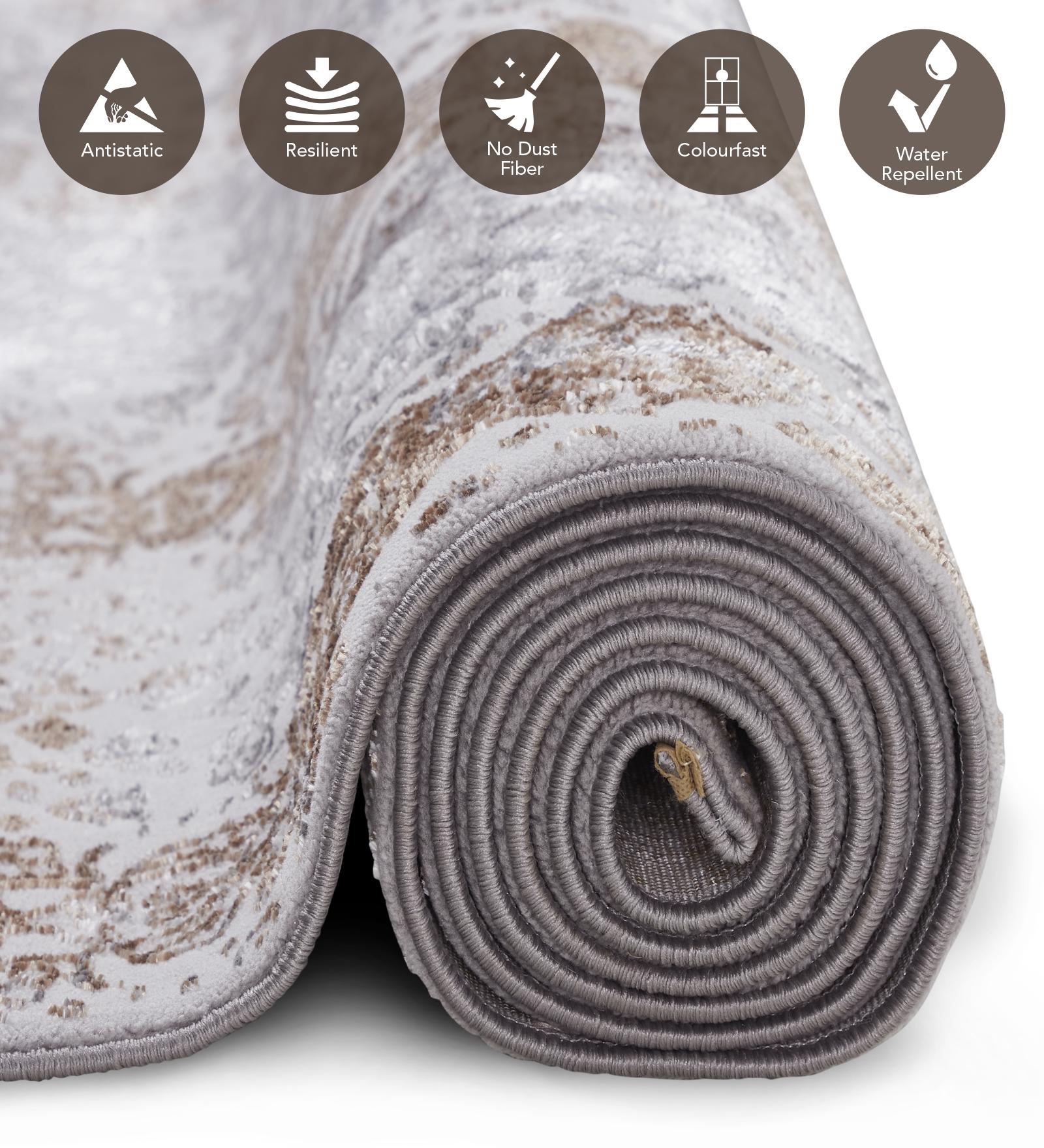 Tuscany Polyester Classical Runner Grey