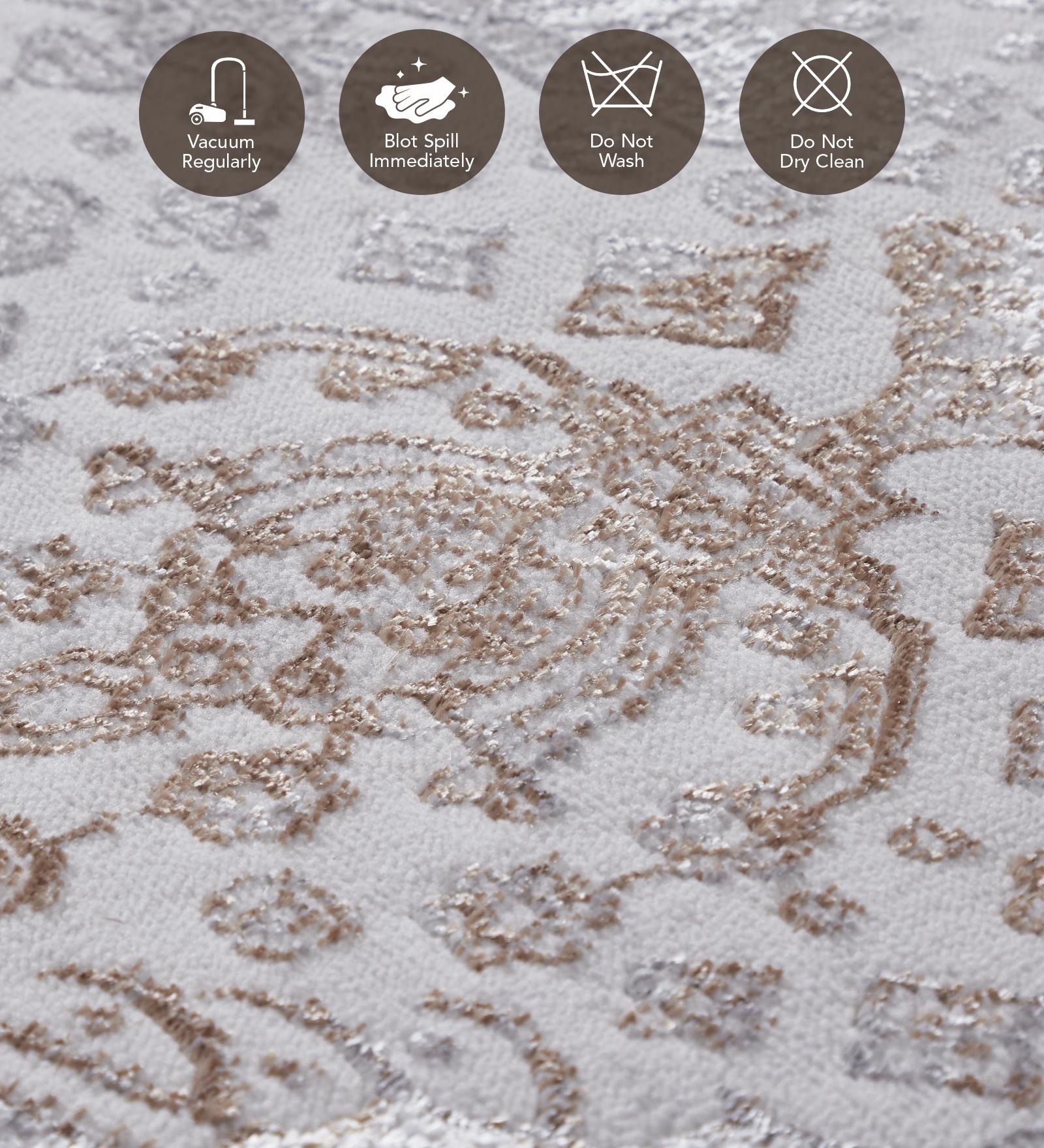 Tuscany Polyester Classical Runner Grey