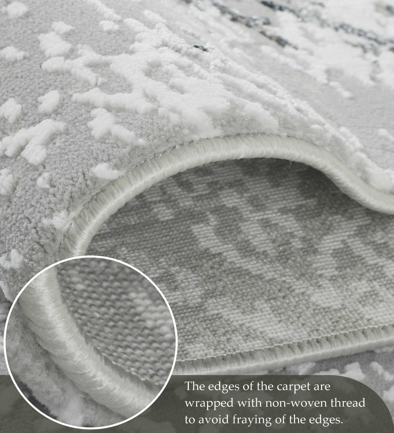 Penny Polyester Abstract Carpet Grey