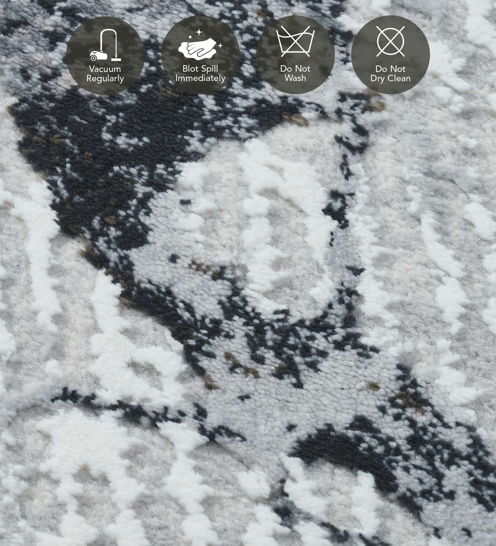 Penny Polyester Abstract Carpet Grey