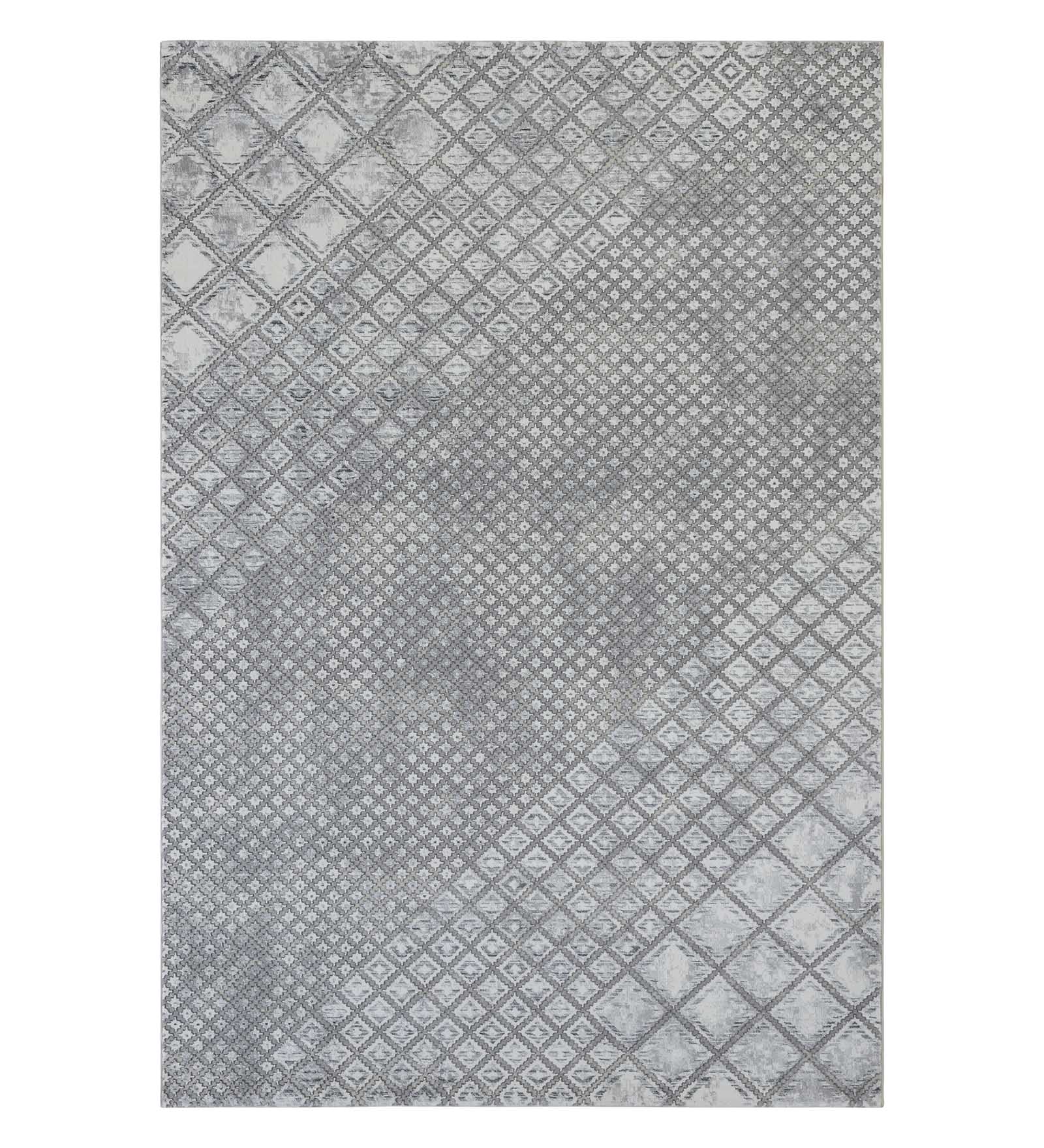 Penny Polyester Abstract Carpet Grey