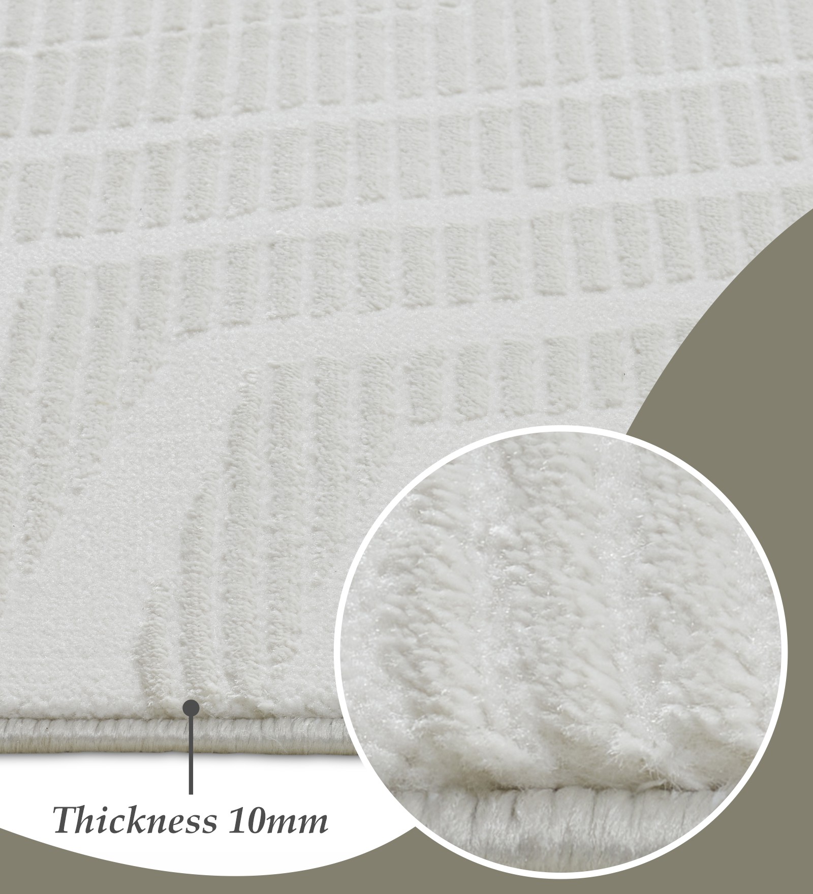 Penny Polyester Abstract Carpet Cream