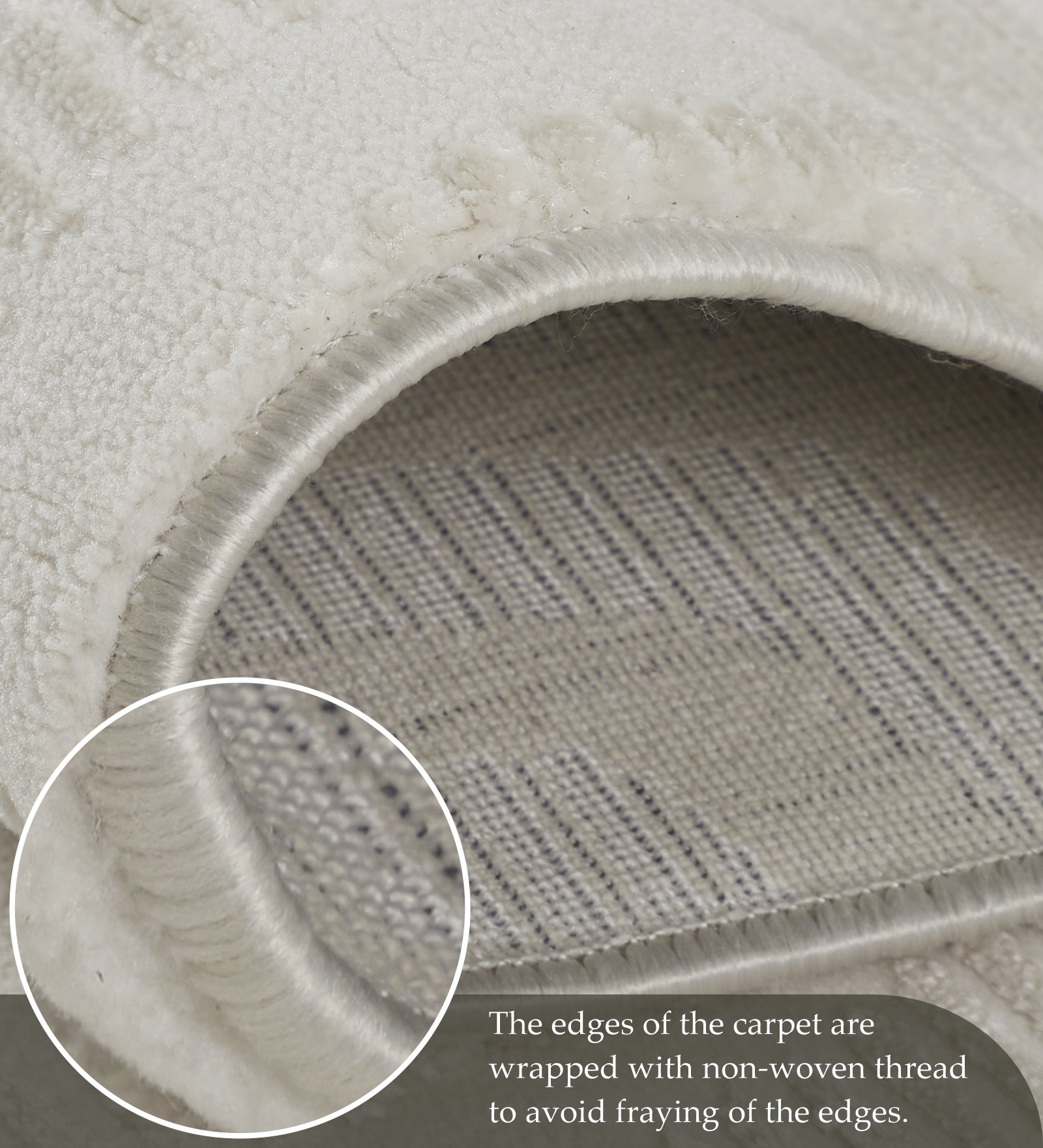 Penny Polyester Abstract Carpet Cream