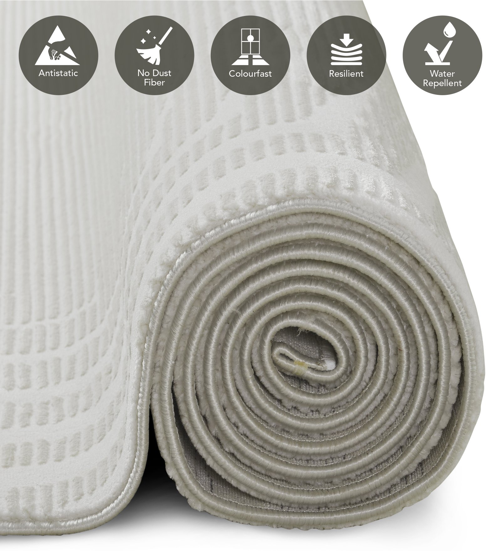 Penny Polyester Abstract Carpet Cream