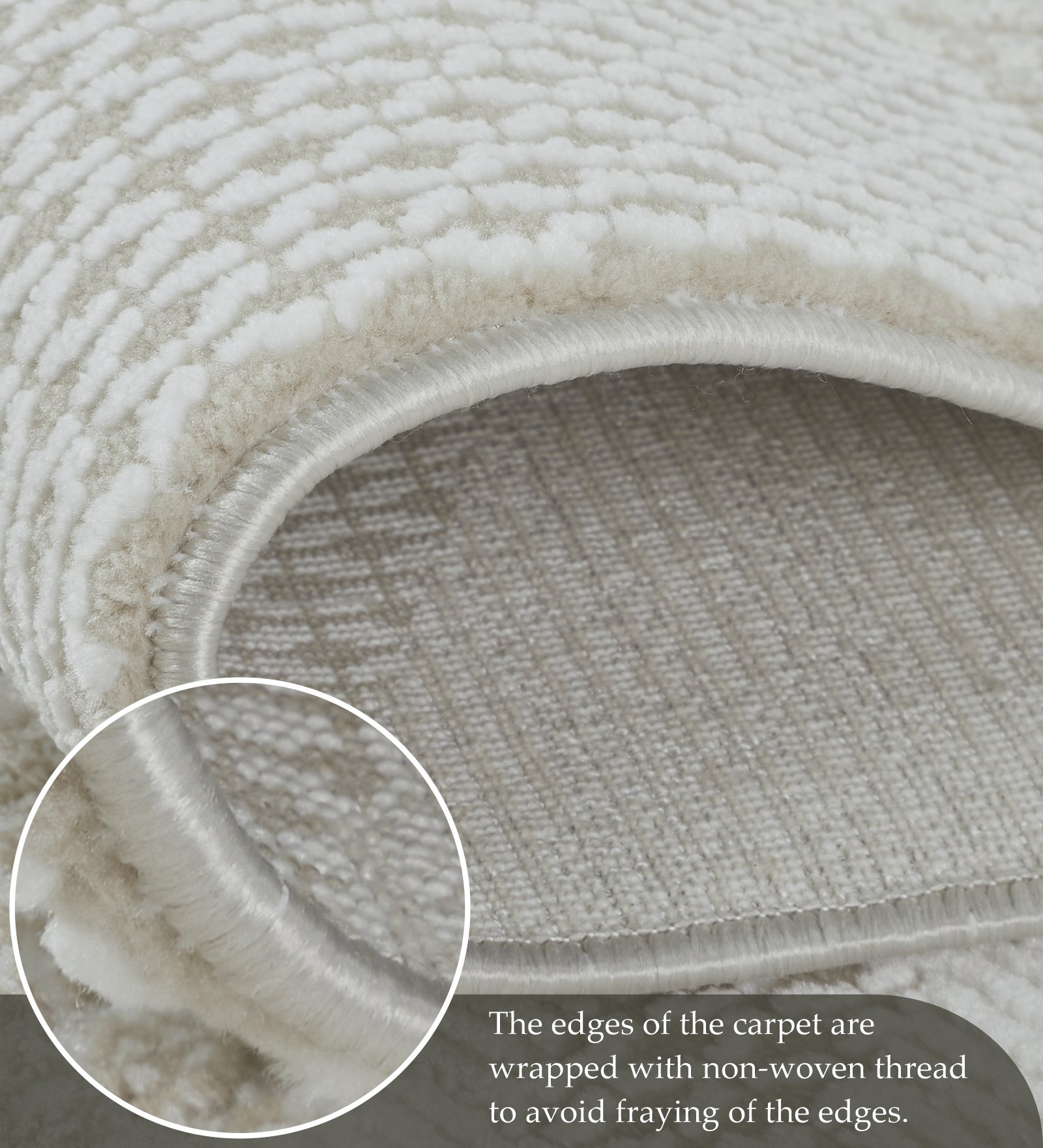 Penny Polyester Abstract Carpet Cream