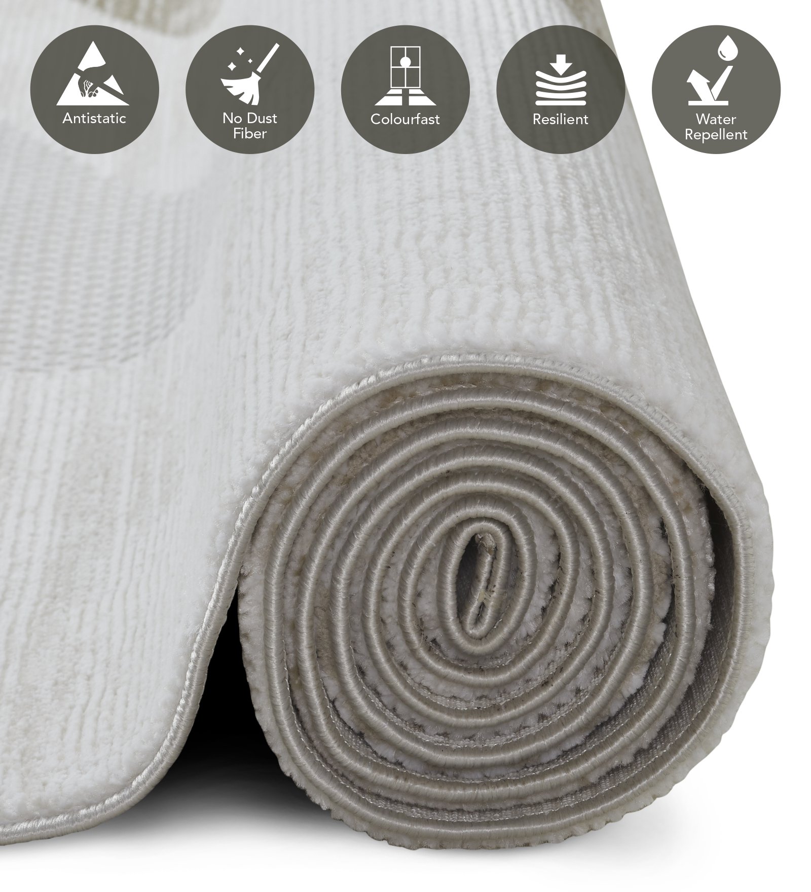 Penny Polyester Abstract Carpet Cream