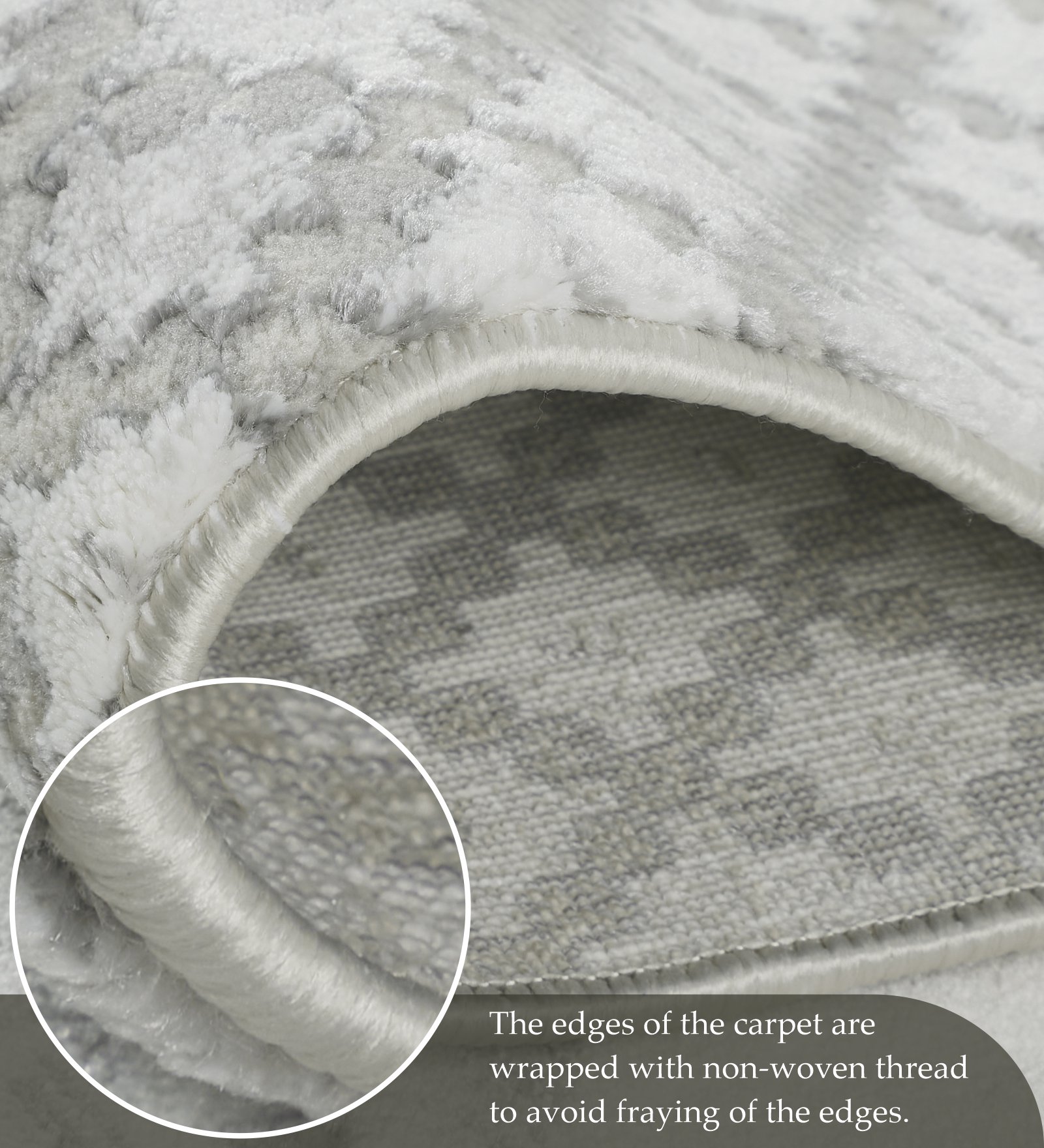 Penny Polyester Abstract Carpet Grey