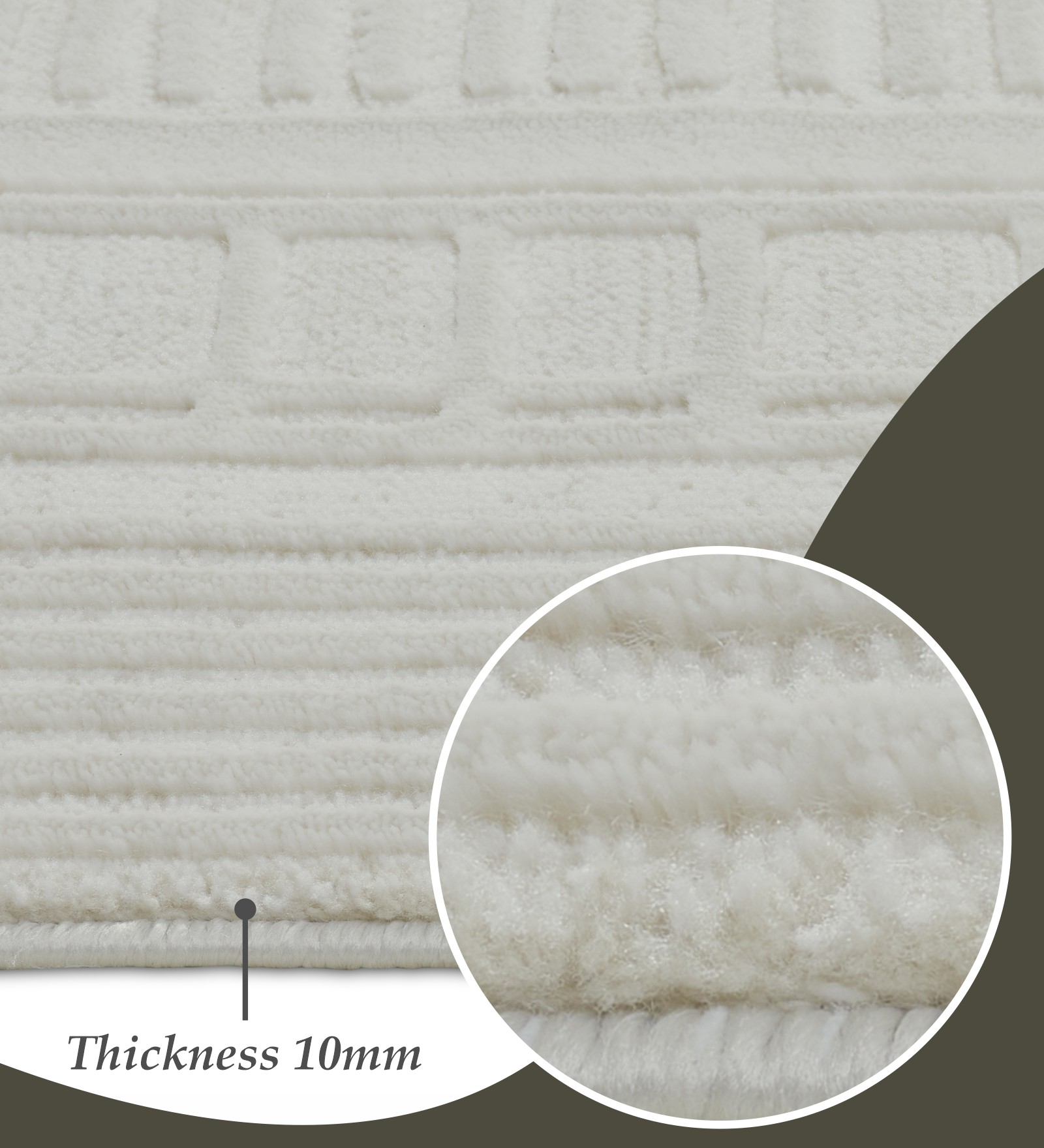 Penny Polyester Abstract Carpet Cream