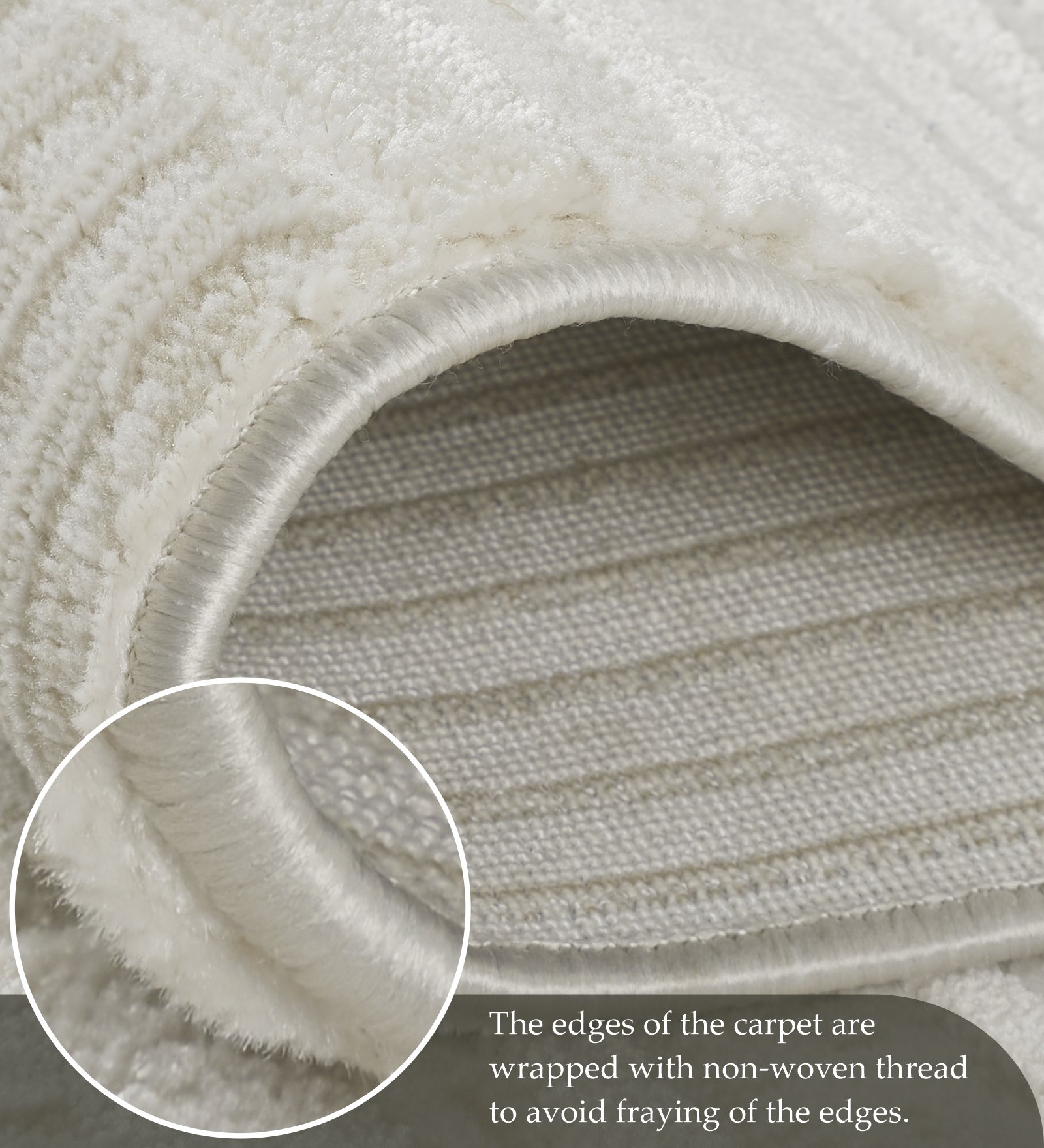 Penny Polyester Abstract Carpet Cream