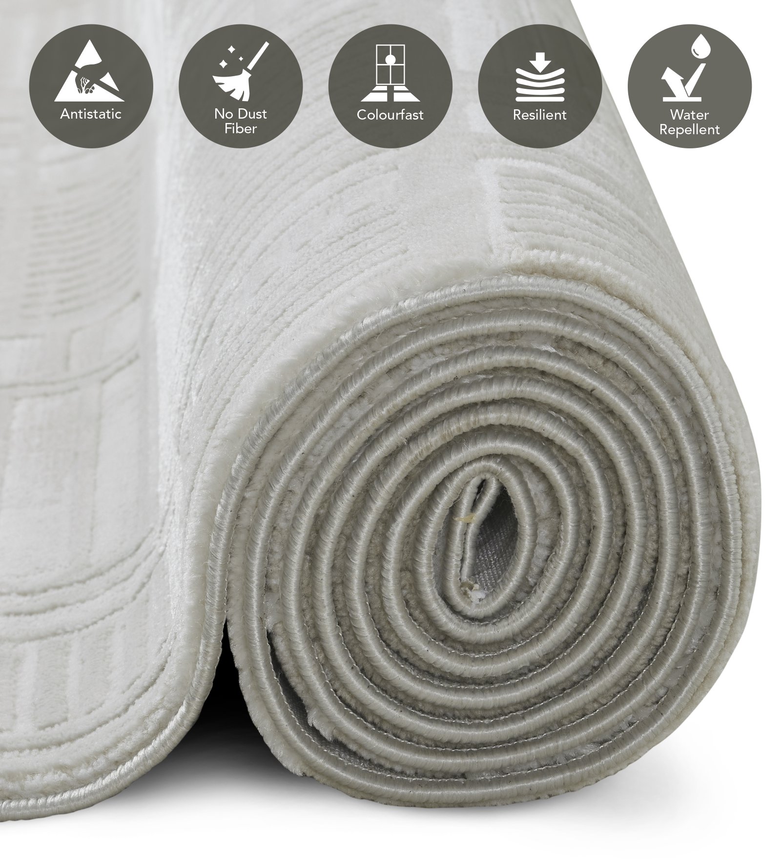 Penny Polyester Abstract Carpet Cream