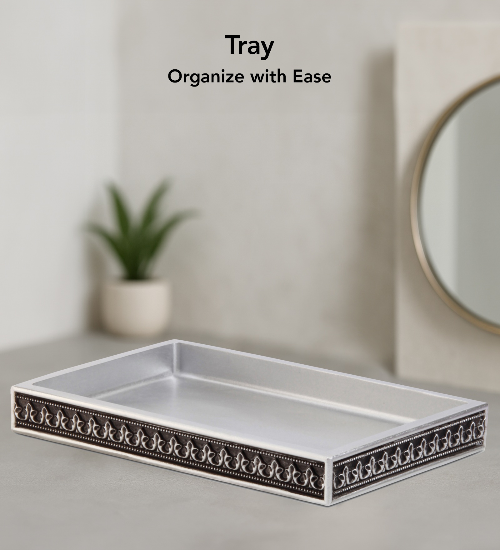 Myra 3 Pcs Polyresin Bath Set Black & Grey