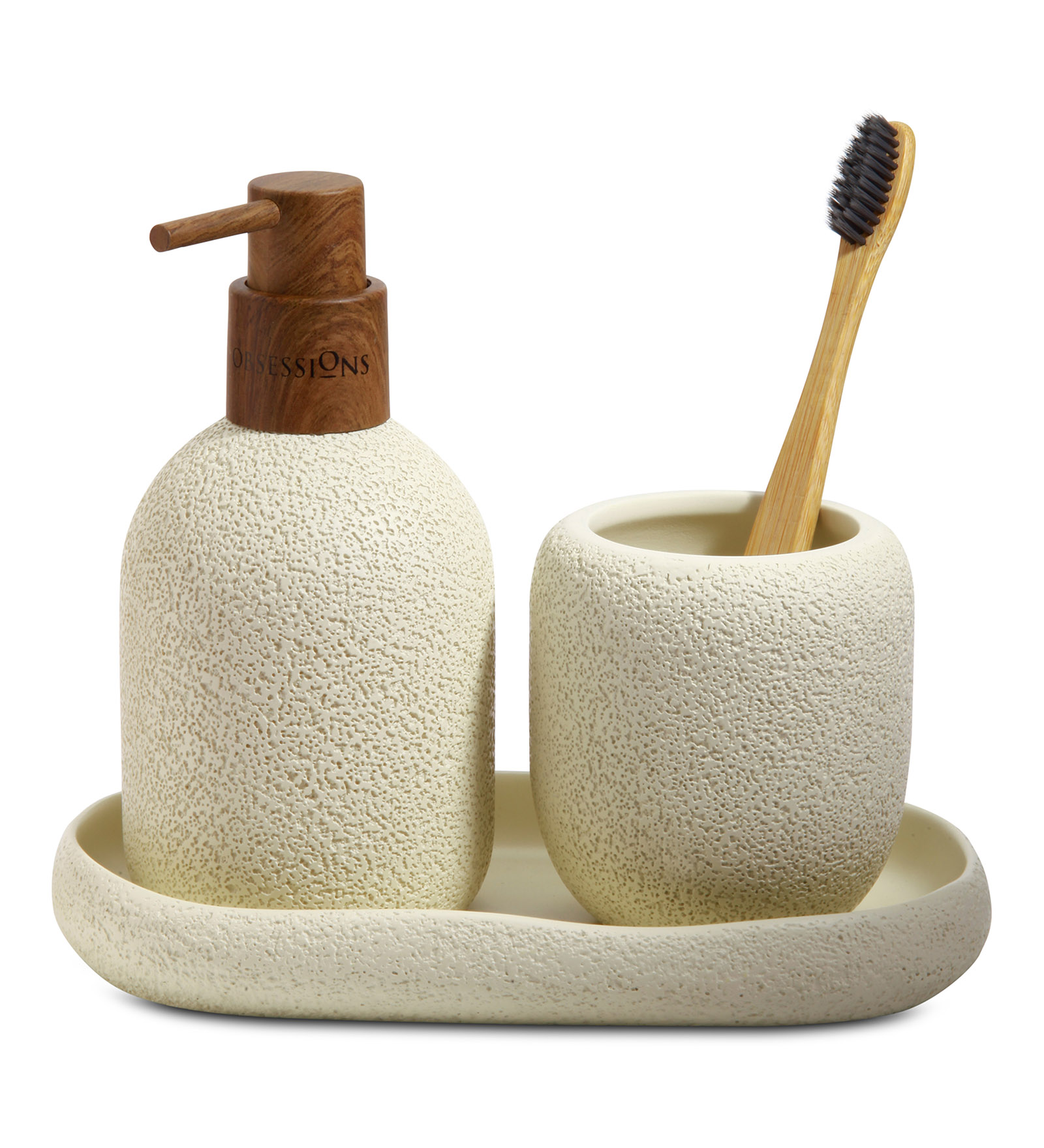 Myra 3 Pcs Polyresin Bath Set Cream