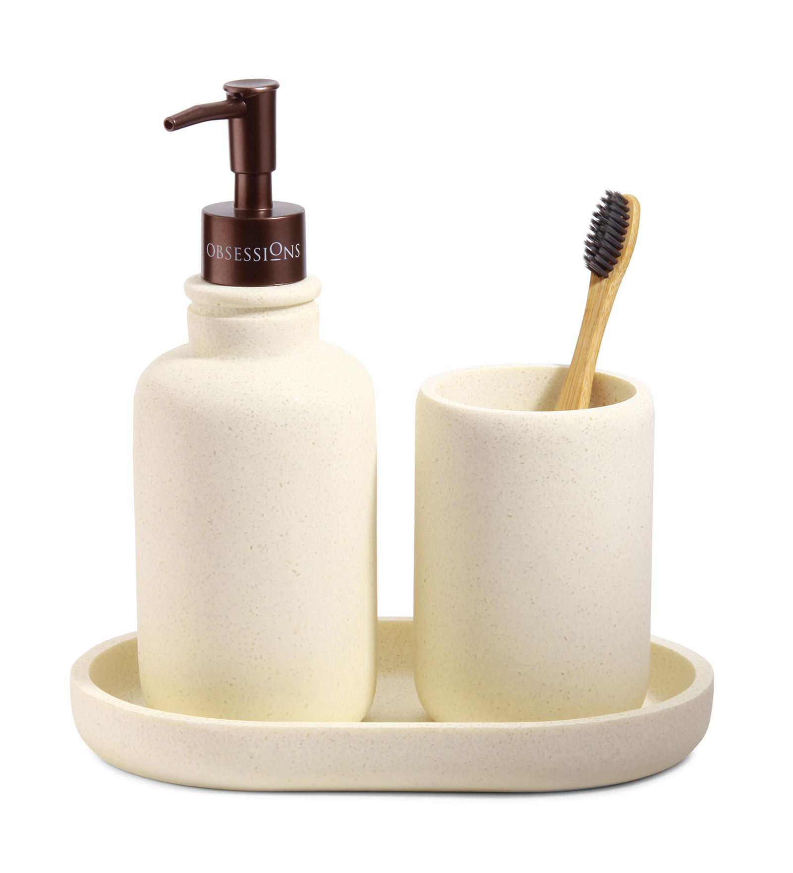 Myra 3 Pcs Polyresin Bath Set Cream