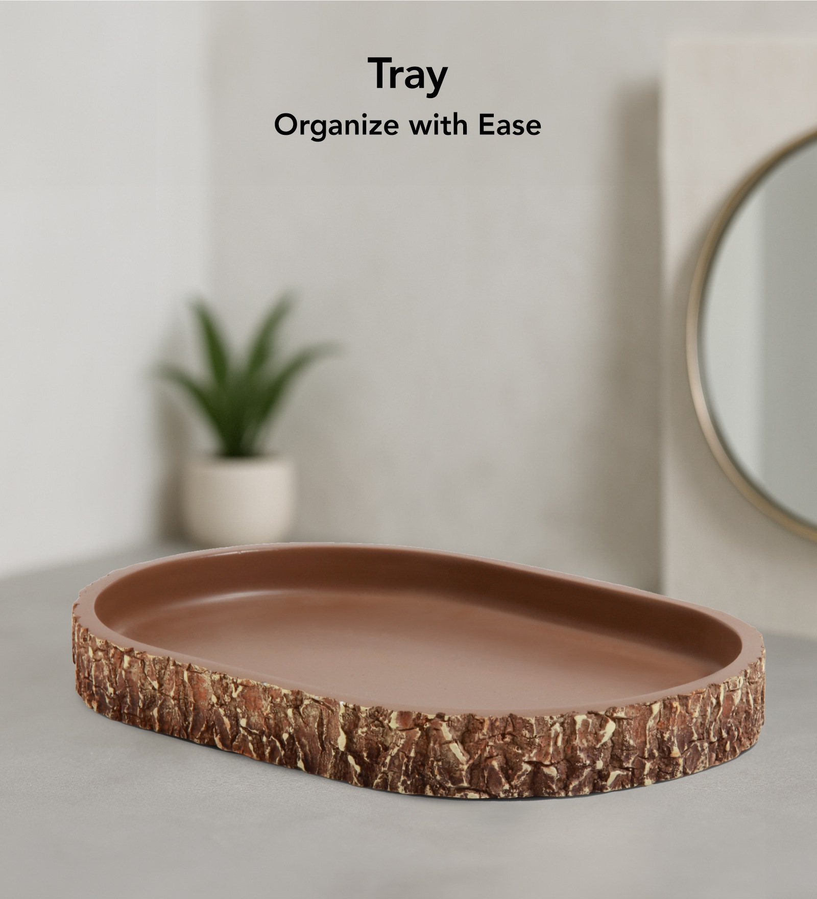 Myra 3 Pcs Polyresin Bath Set Brown