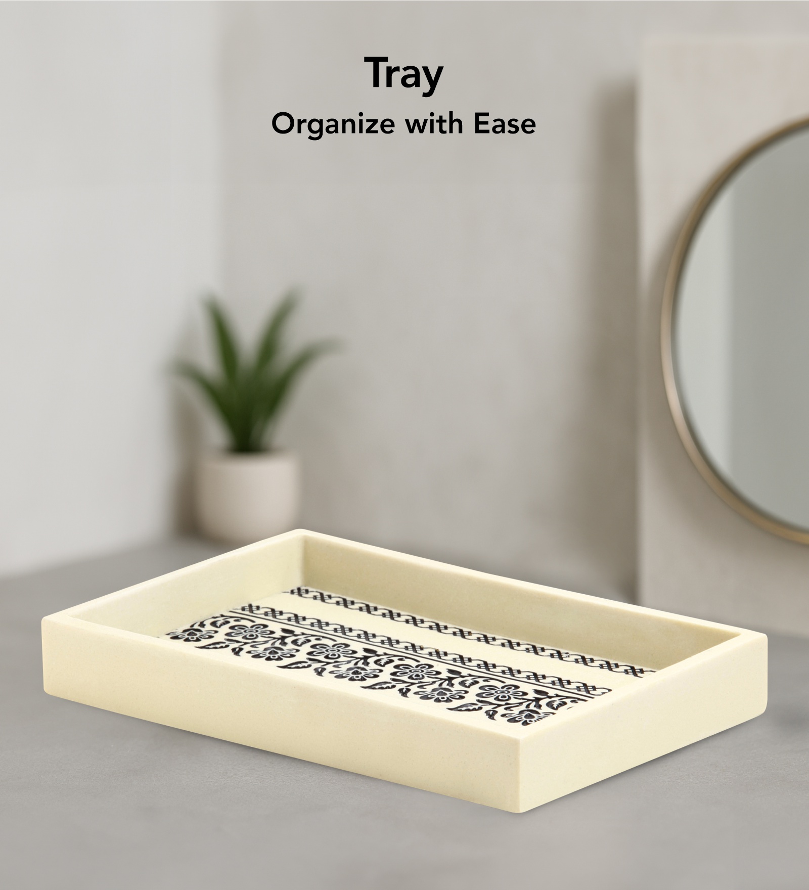 Myra 3 Pcs Polyresin Bath Set Cream & Black