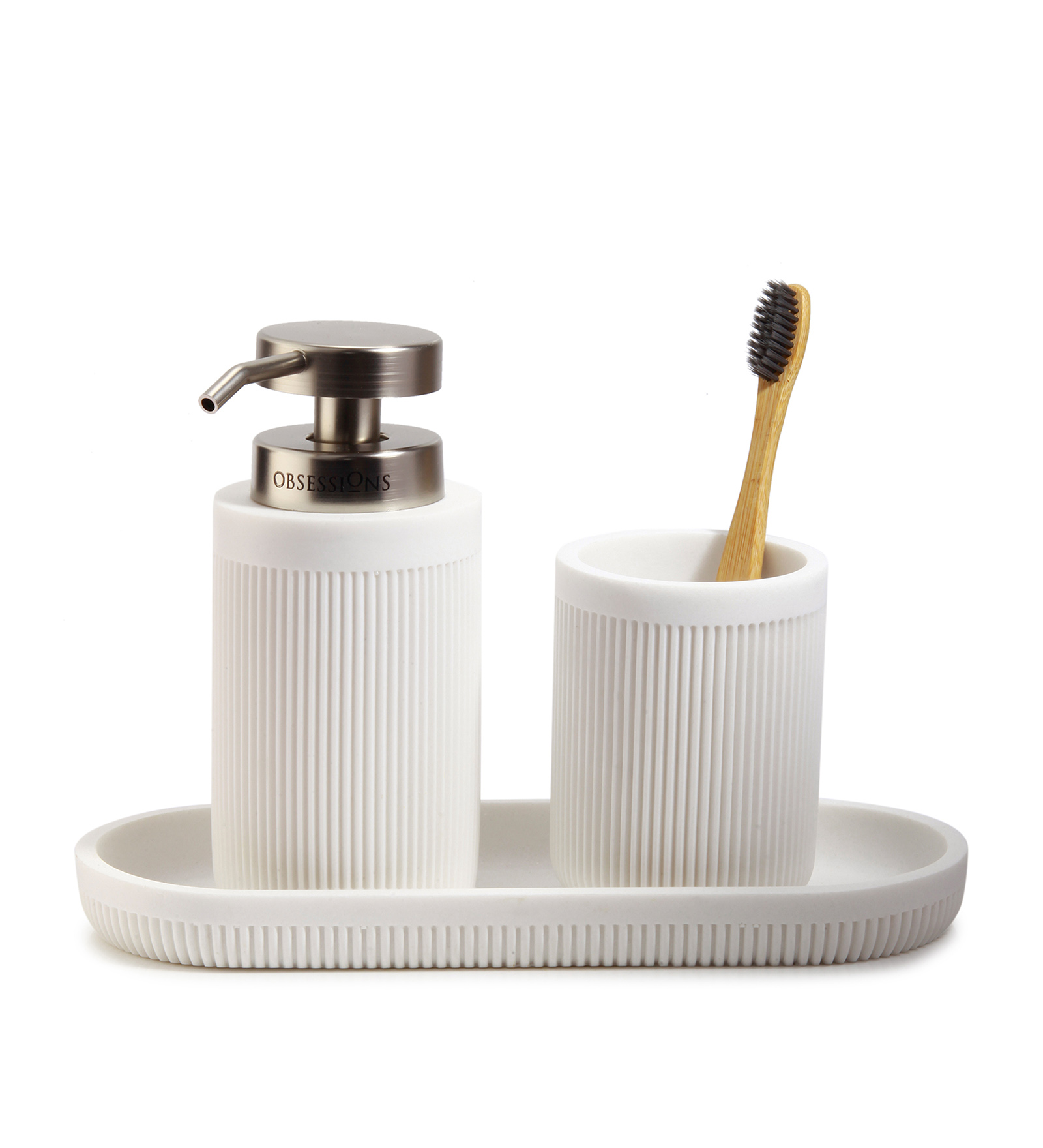 Myra 3 Pcs Polyresin Bath Set White