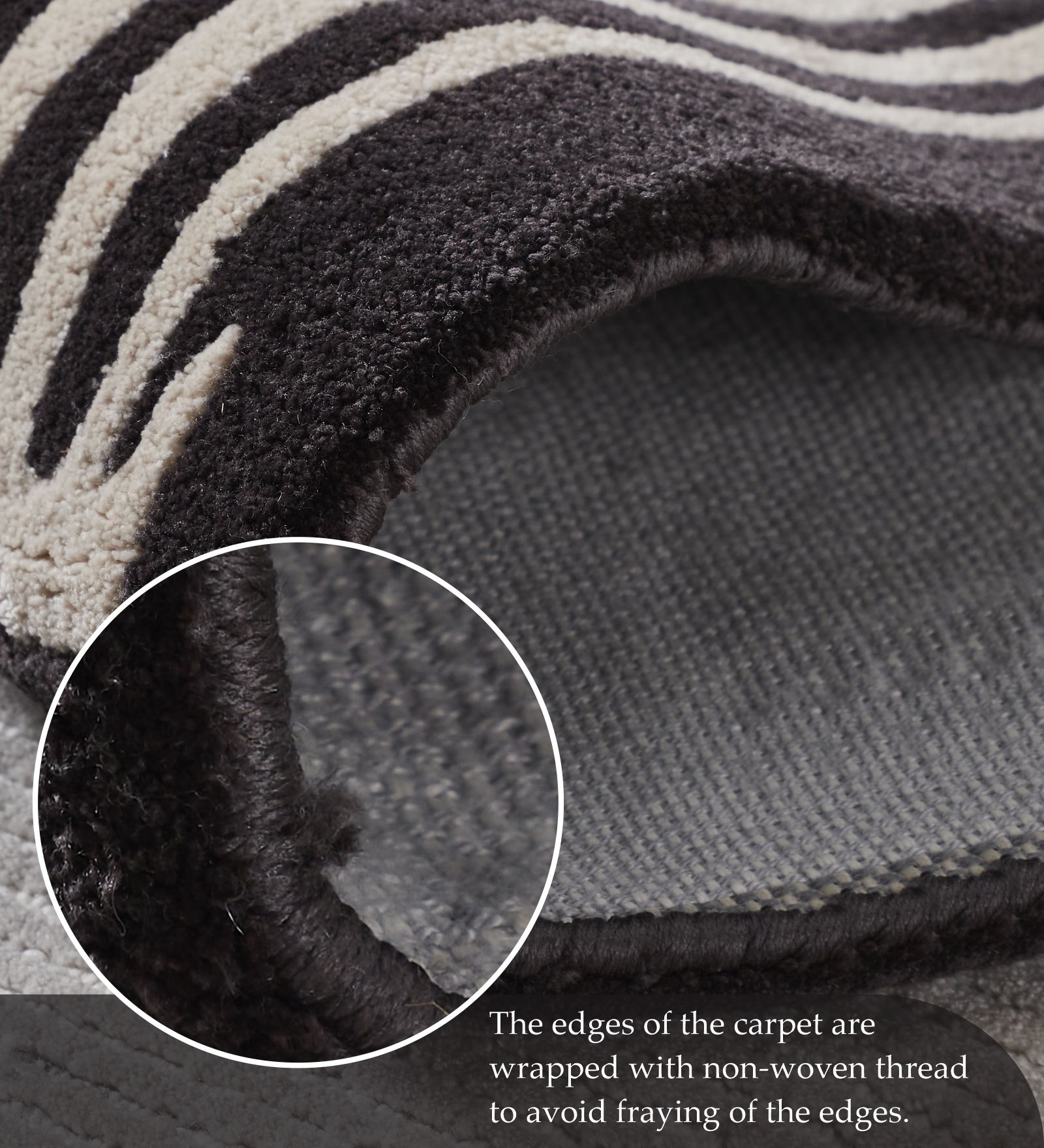 Shapescape Polyester Abstract Carpet Cream