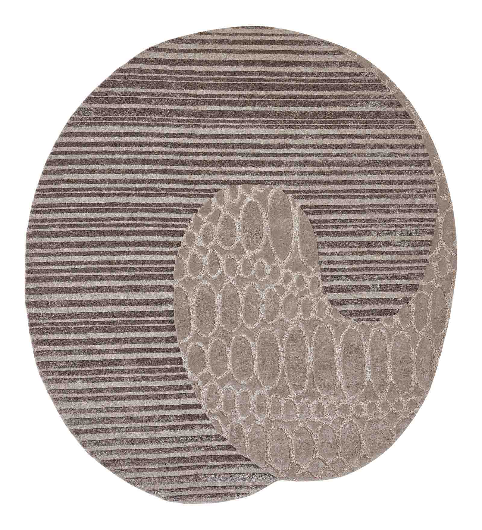 Shapescape Polyester Abstract Carpet Beige