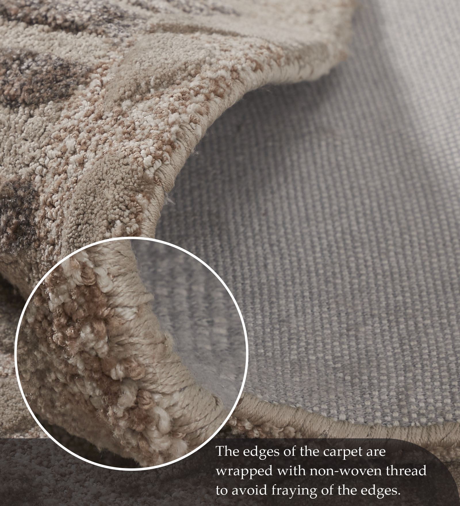 Shapescape Polyester Abstract Carpet Beige