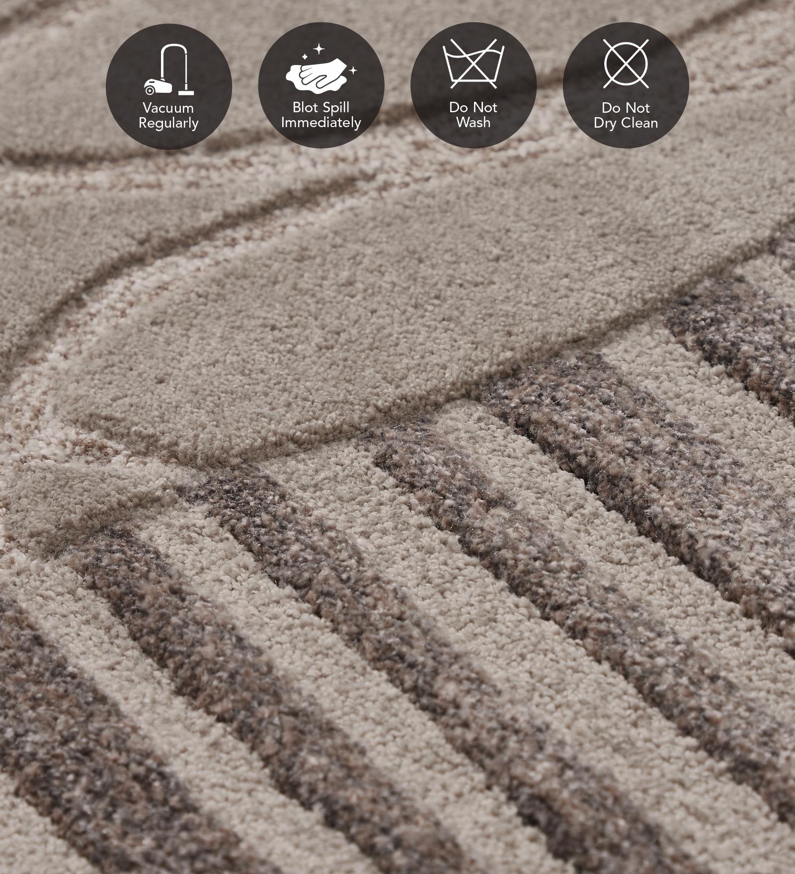 Shapescape Polyester Abstract Carpet Beige